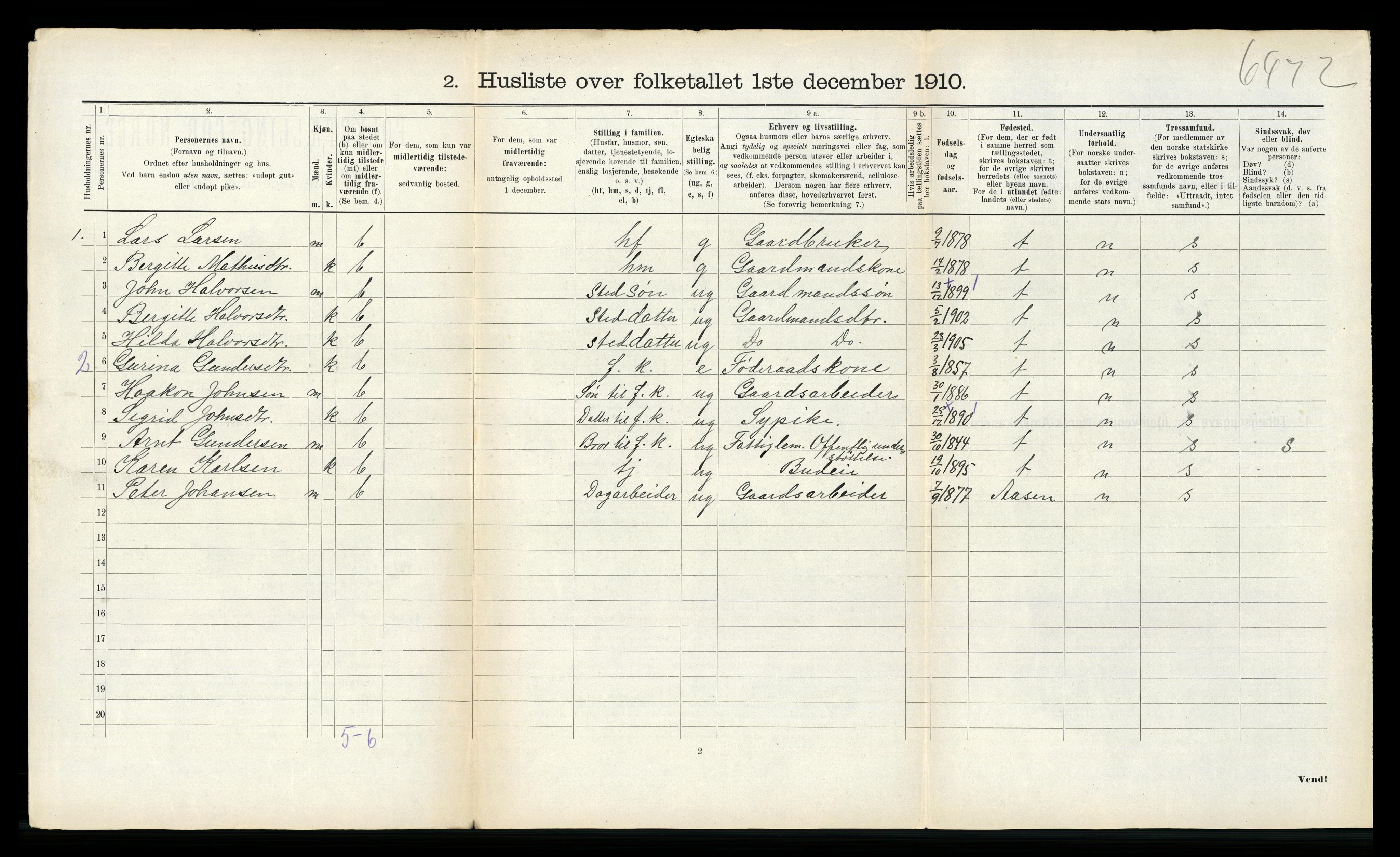 RA, 1910 census for Hegra, 1910, p. 815