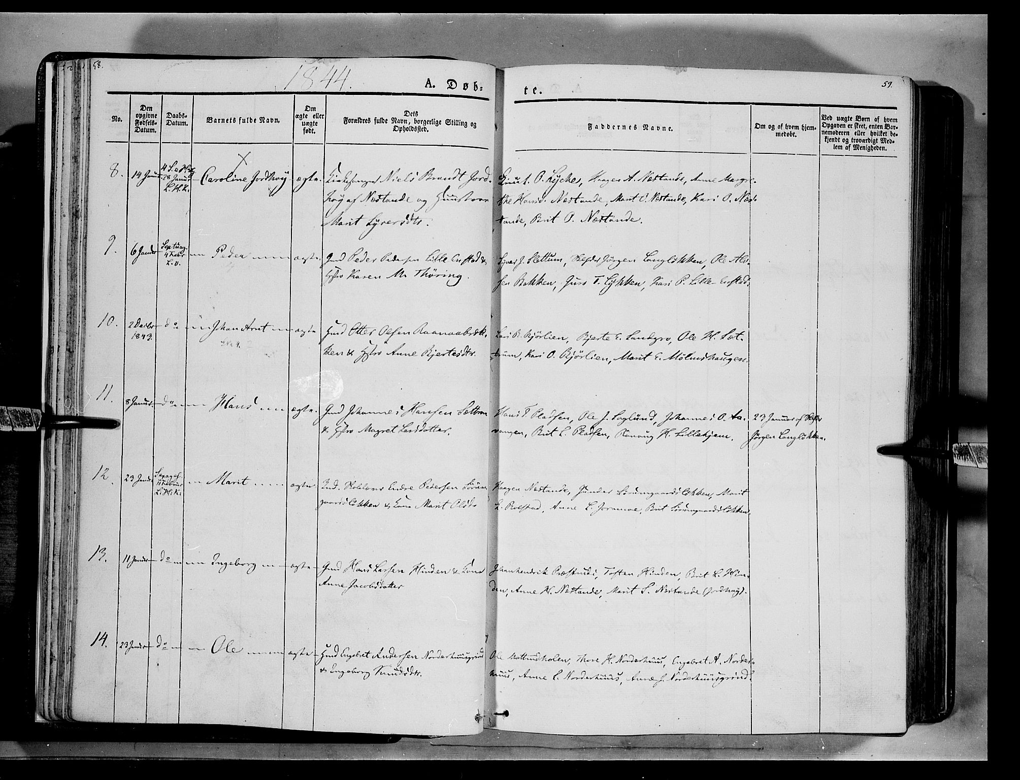 Lesja prestekontor, AV/SAH-PREST-068/H/Ha/Haa/L0006: Parish register (official) no. 6A, 1843-1854, p. 58-59