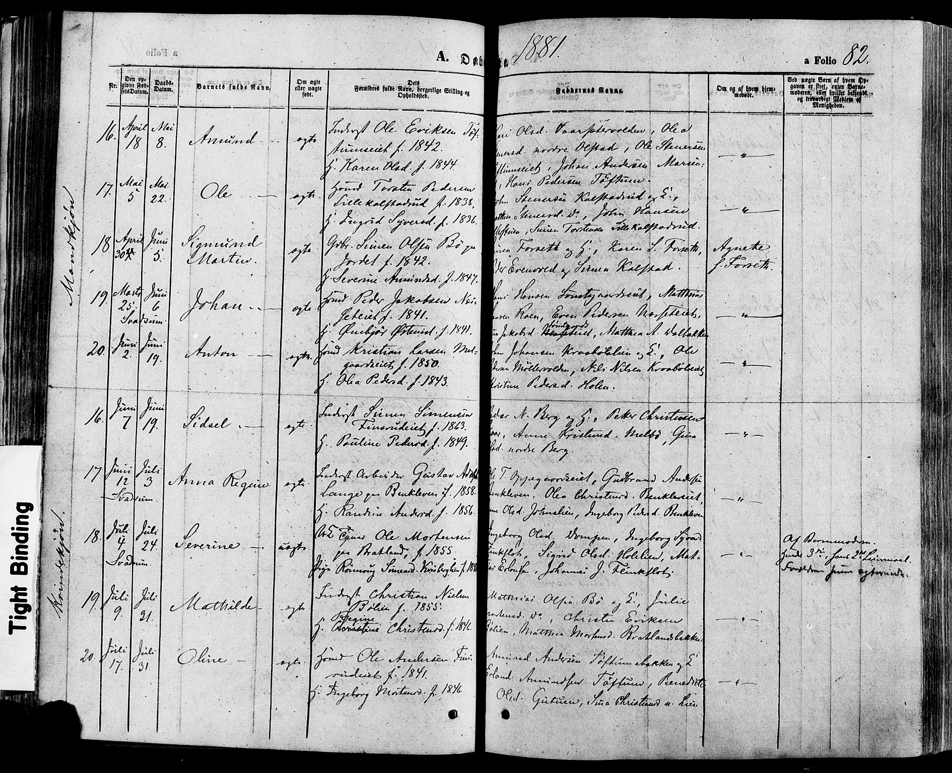 Gausdal prestekontor, AV/SAH-PREST-090/H/Ha/Haa/L0010: Parish register (official) no. 10, 1867-1886, p. 82