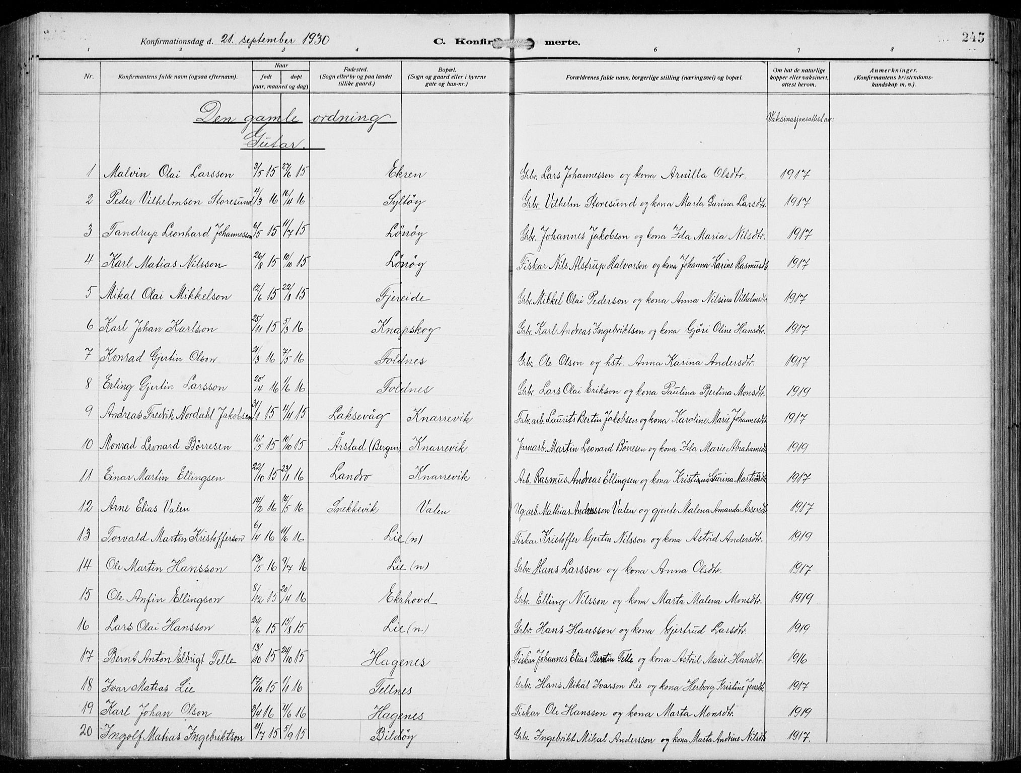 Fjell sokneprestembete, AV/SAB-A-75301/H/Hab: Parish register (copy) no. A  6, 1918-1936, p. 245