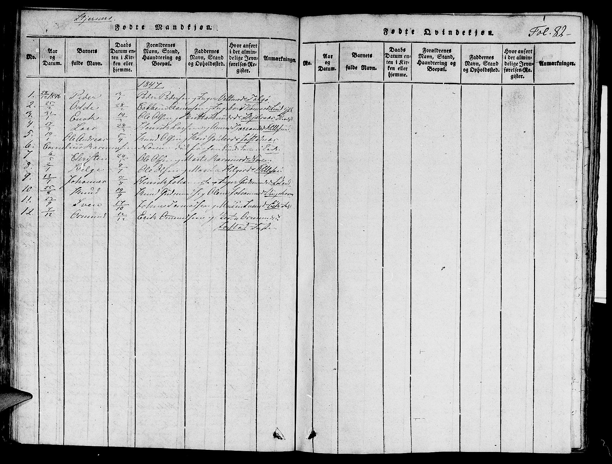 Nedstrand sokneprestkontor, AV/SAST-A-101841/01/V: Parish register (copy) no. B 1 /2, 1816-1847, p. 82