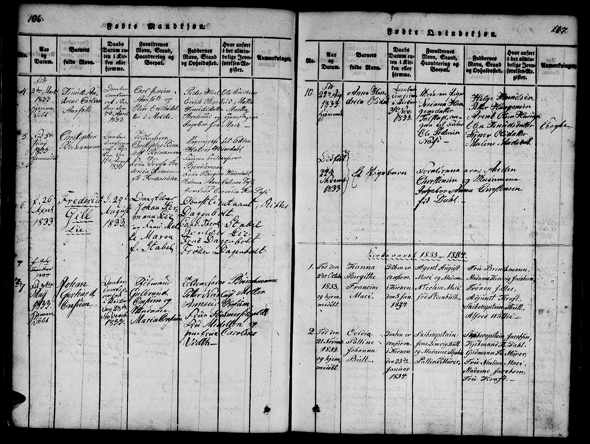 Ministerialprotokoller, klokkerbøker og fødselsregistre - Møre og Romsdal, SAT/A-1454/558/L0688: Parish register (official) no. 558A02, 1818-1843, p. 106-107
