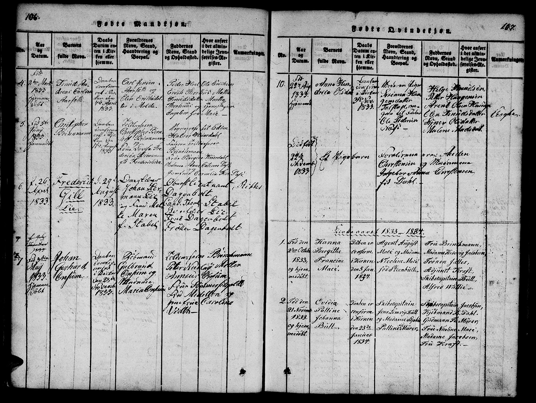 Ministerialprotokoller, klokkerbøker og fødselsregistre - Møre og Romsdal, AV/SAT-A-1454/558/L0688: Parish register (official) no. 558A02, 1818-1843, p. 106-107