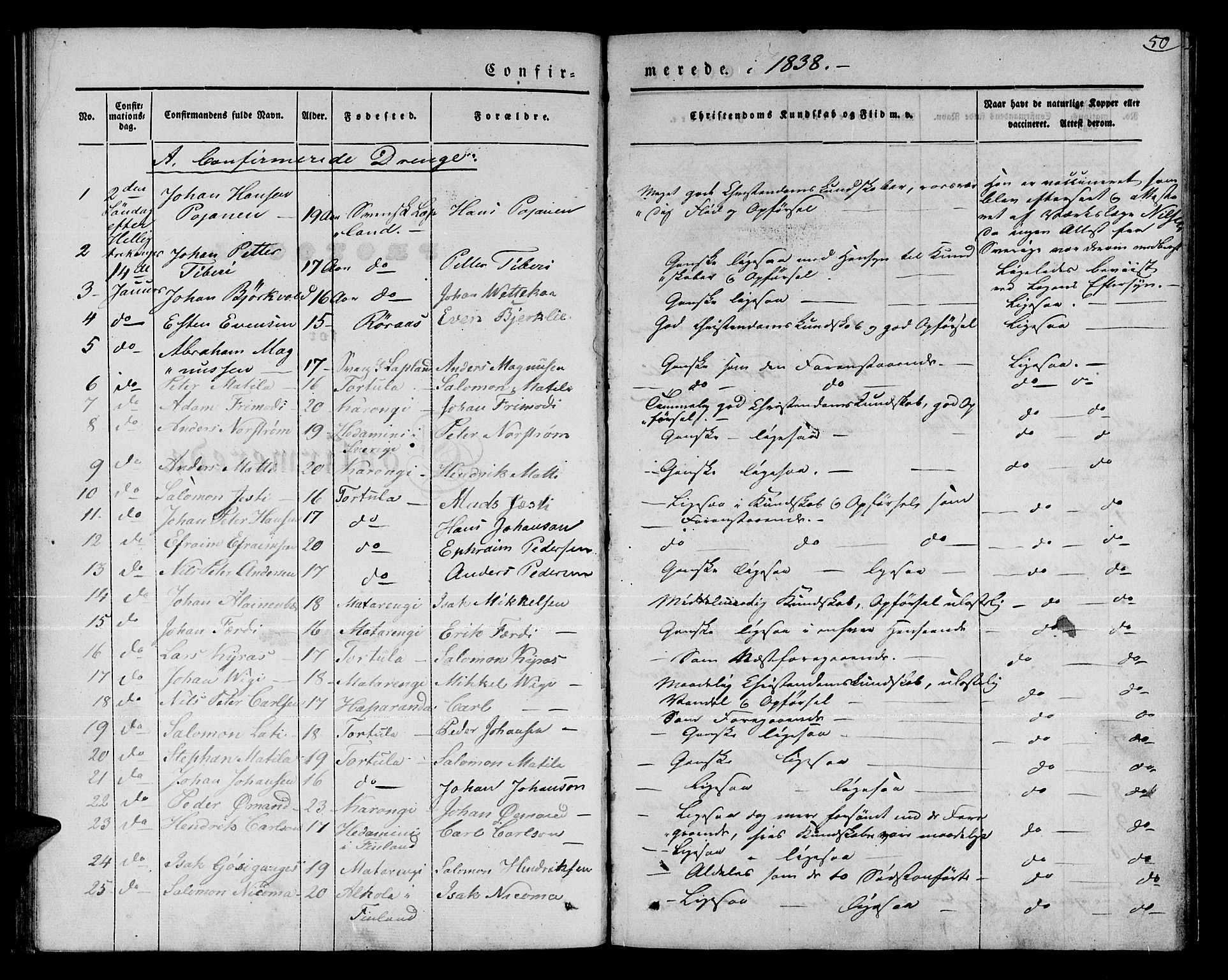 Talvik sokneprestkontor, SATØ/S-1337/H/Ha/L0015kirke: Parish register (official) no. 15, 1837-1847, p. 50