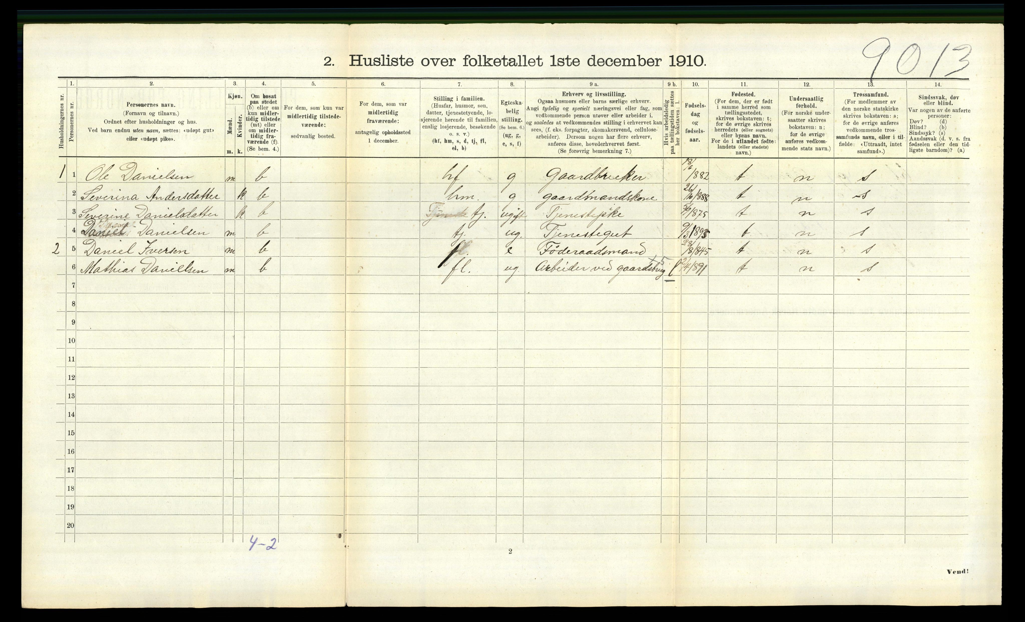 RA, 1910 census for Jølster, 1910, p. 945