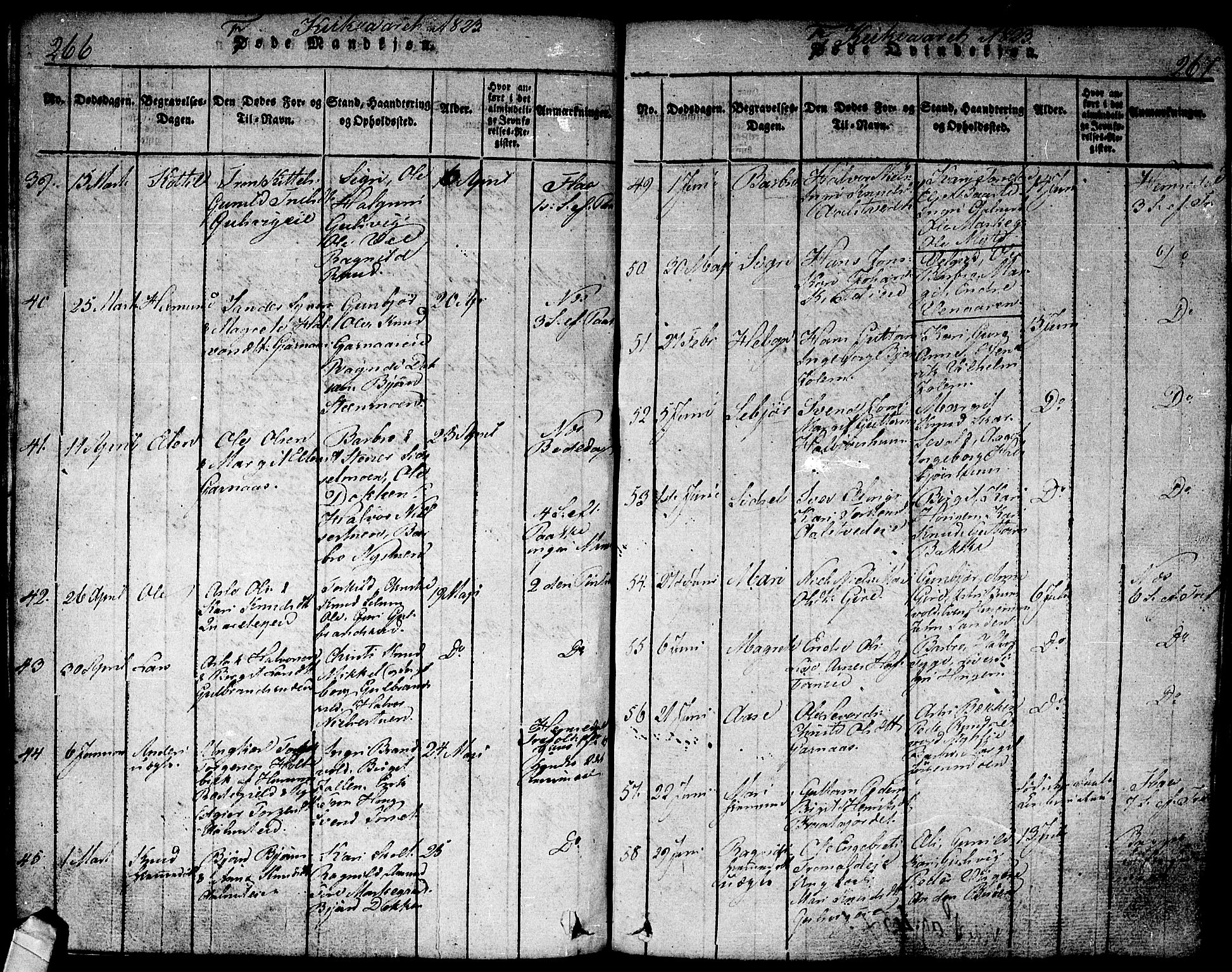 Nes kirkebøker, SAKO/A-236/F/Fa/L0007: Parish register (official) no. 7, 1815-1823, p. 266-267