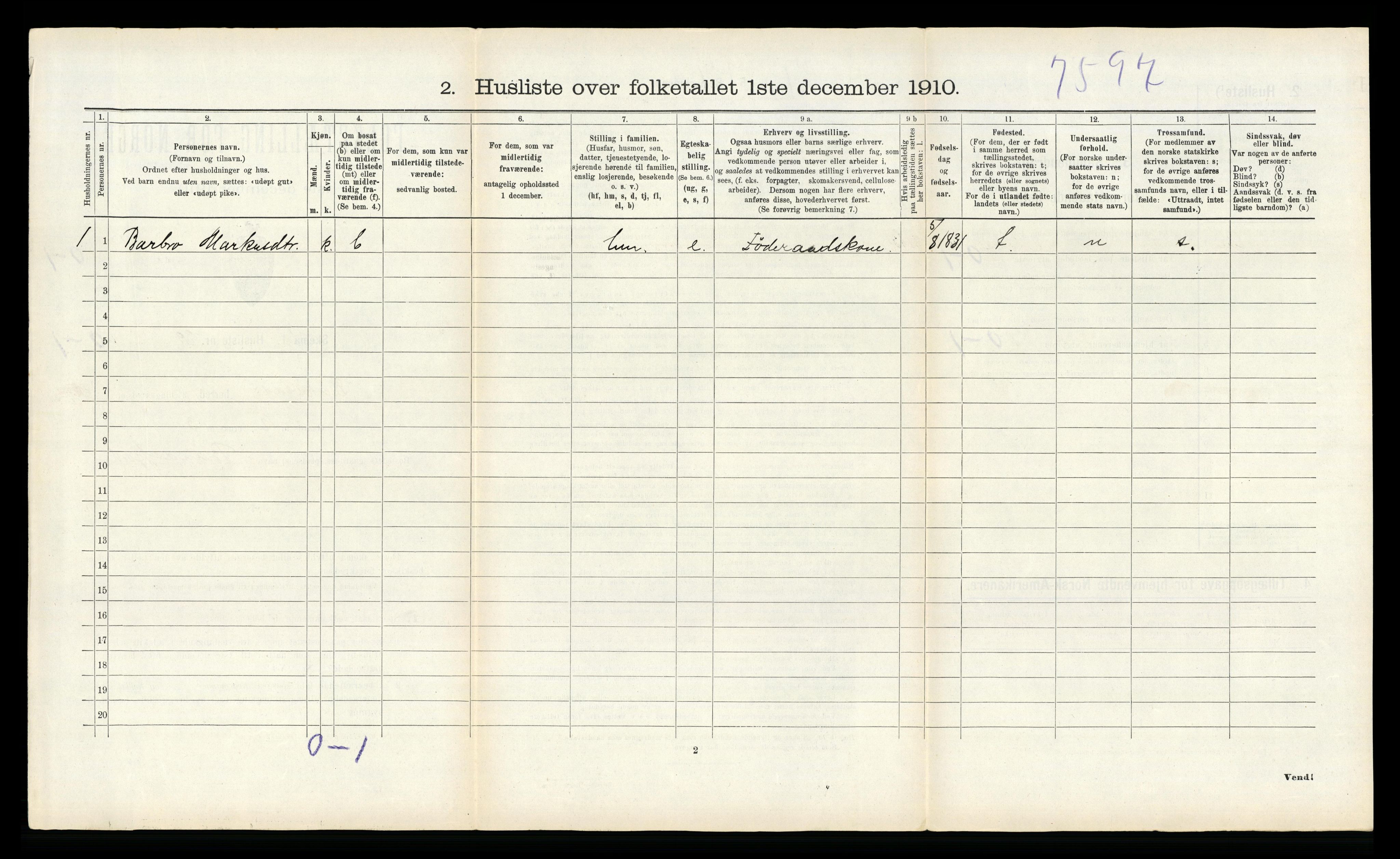 RA, 1910 census for Flakstad, 1910, p. 467