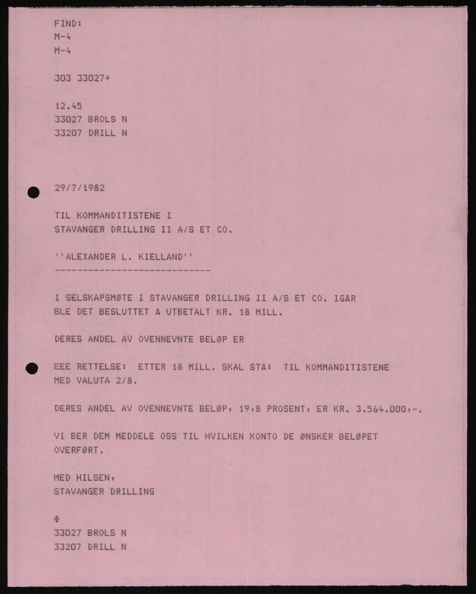 Pa 1503 - Stavanger Drilling AS, AV/SAST-A-101906/D/L0006: Korrespondanse og saksdokumenter, 1974-1984, p. 413