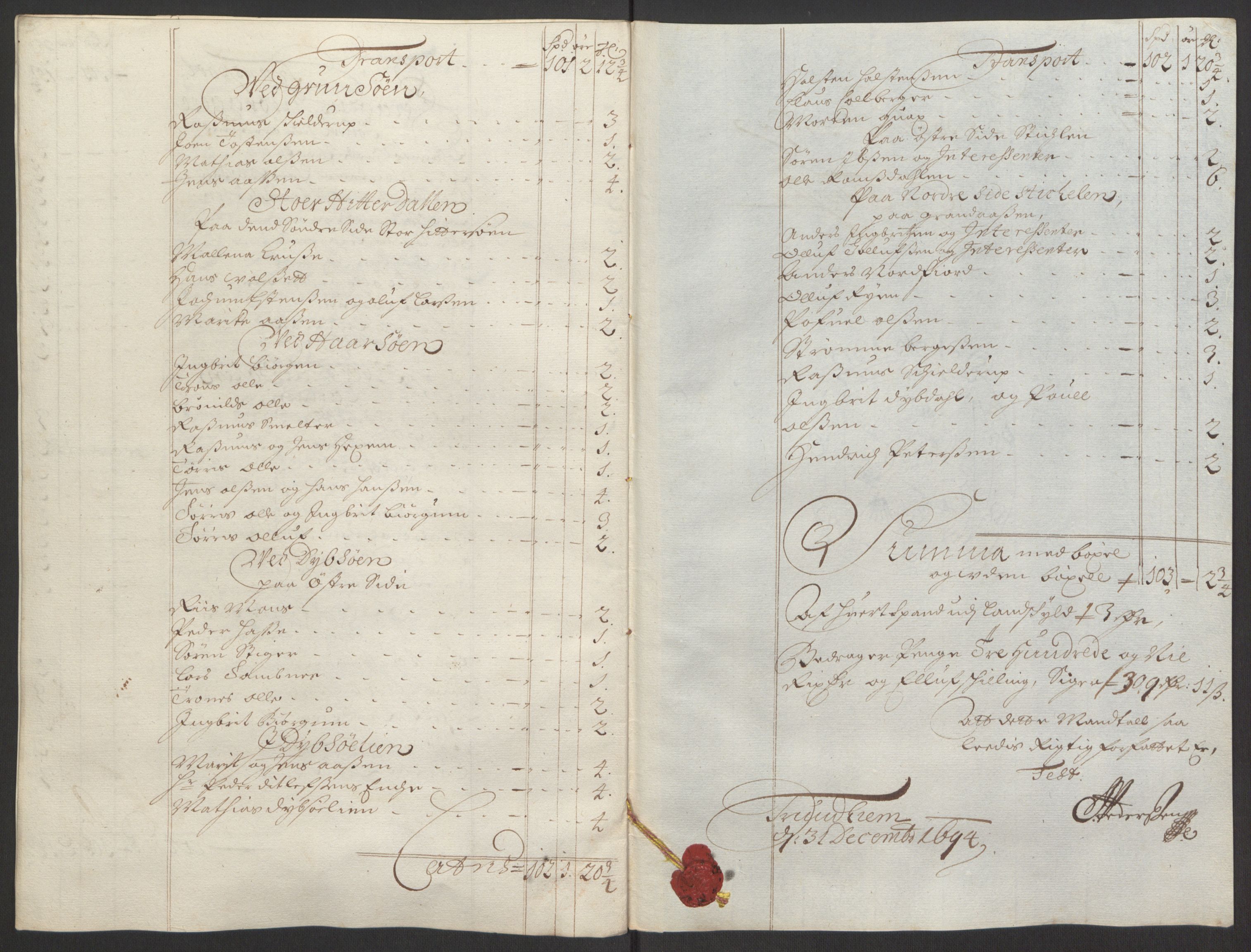 Rentekammeret inntil 1814, Reviderte regnskaper, Fogderegnskap, AV/RA-EA-4092/R60/L3944: Fogderegnskap Orkdal og Gauldal, 1694, p. 384