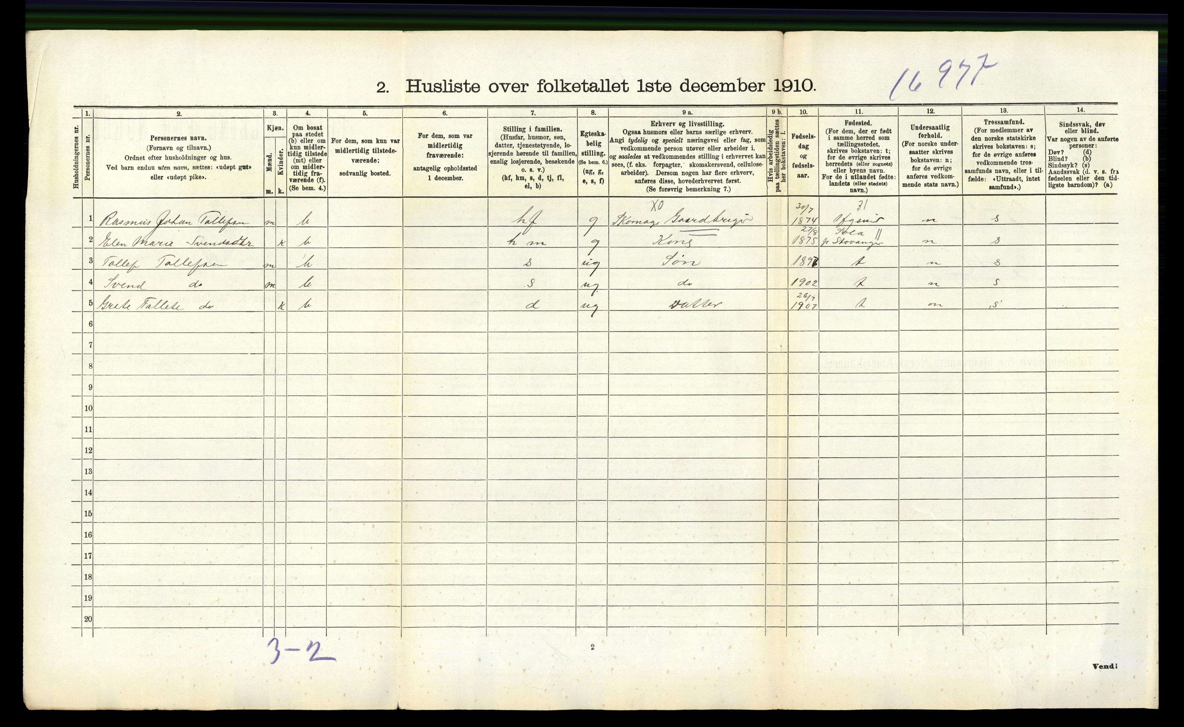 RA, 1910 census for Skåre, 1910, p. 487