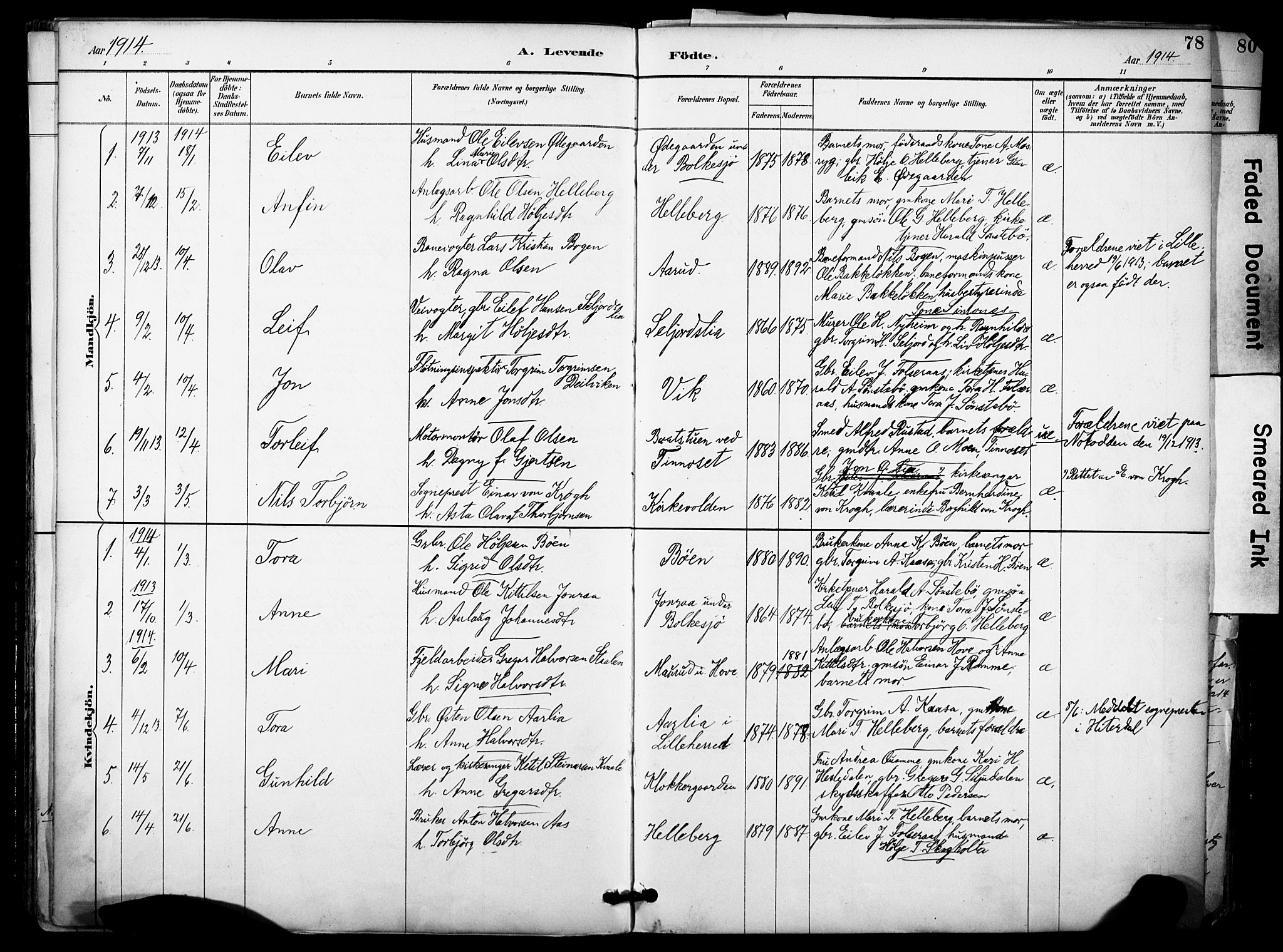Gransherad kirkebøker, SAKO/A-267/F/Fa/L0005: Parish register (official) no. I 5, 1887-1916, p. 78