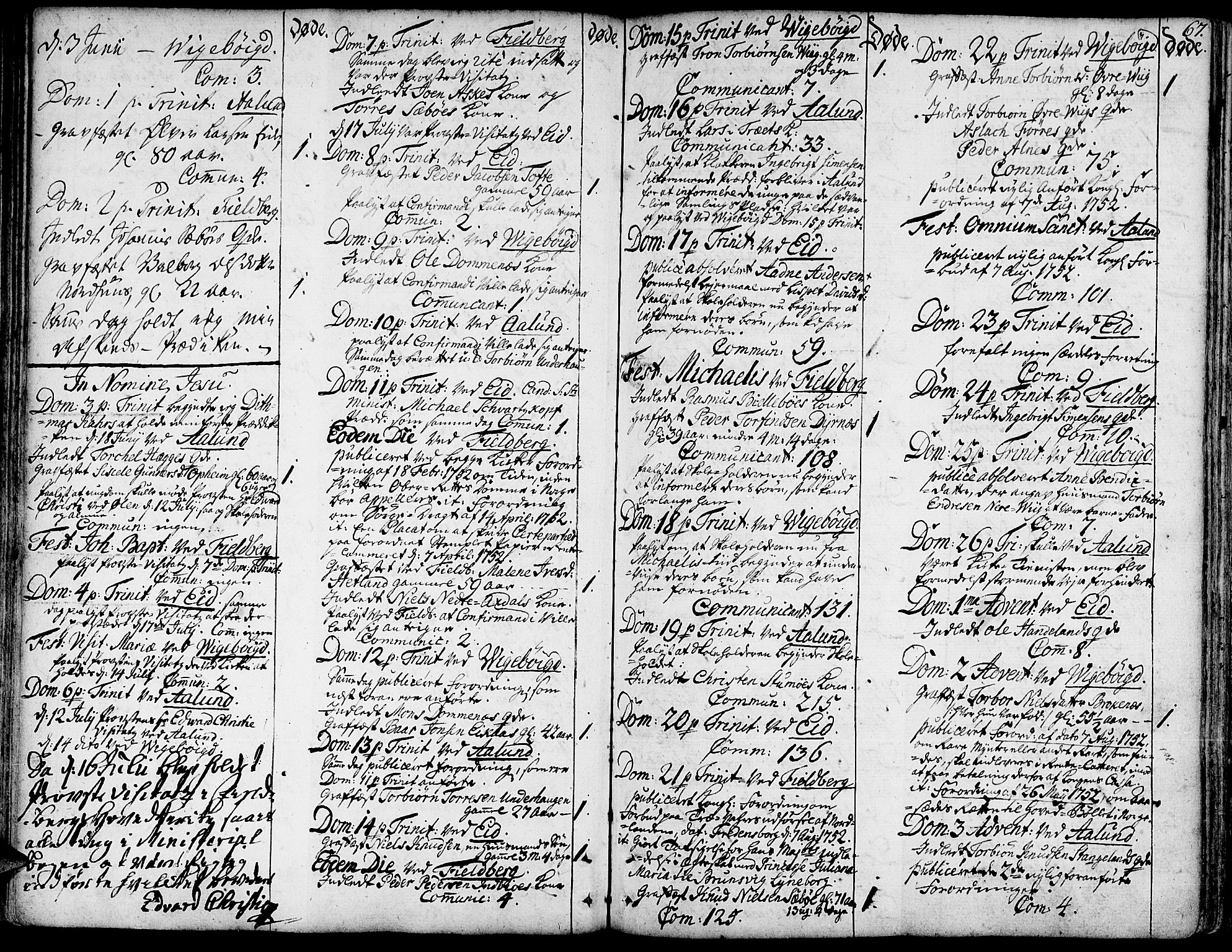 Fjelberg sokneprestembete, SAB/A-75201/H/Haa: Parish register (official) no. A 1, 1739-1759, p. 67