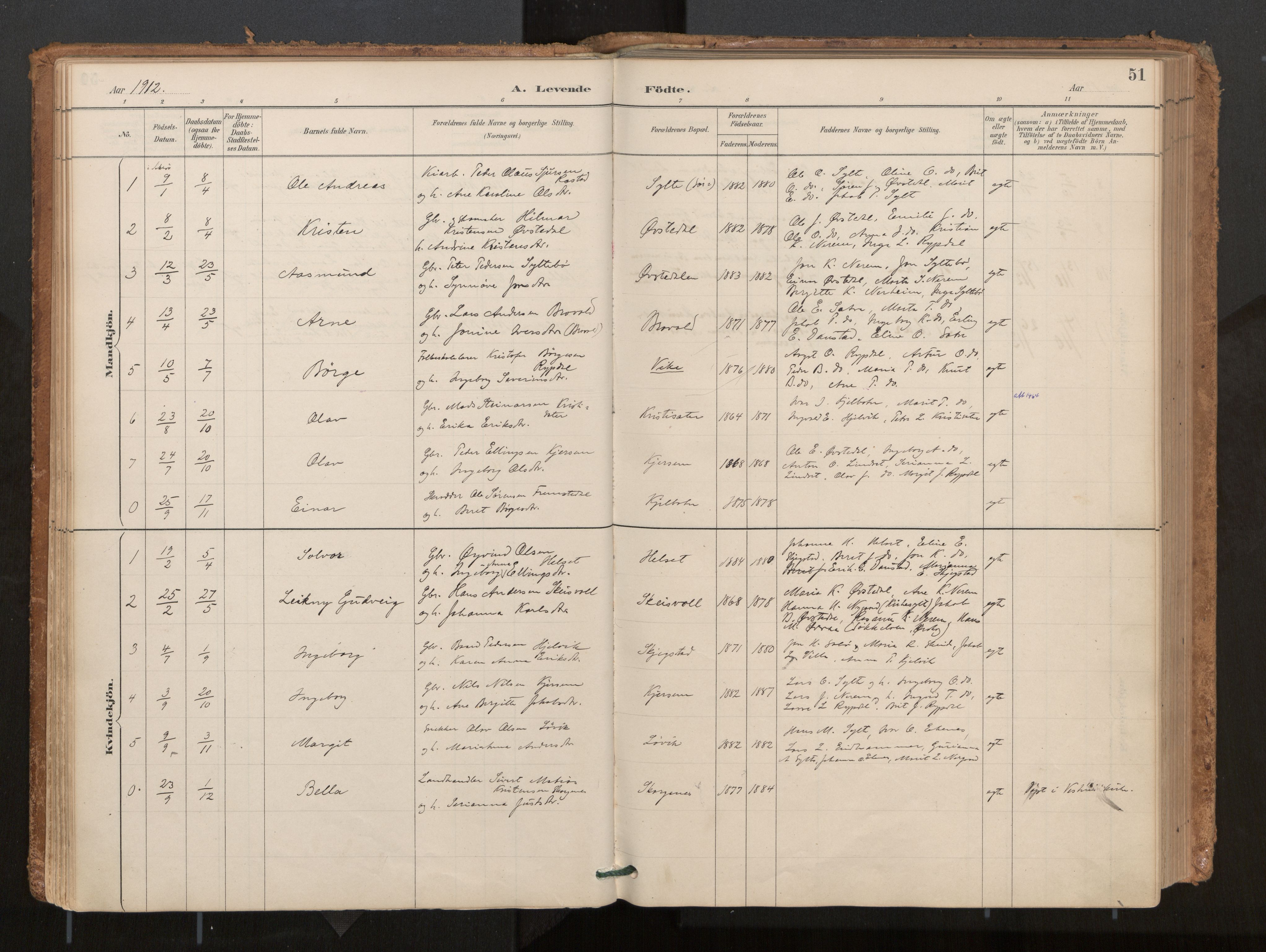 Ministerialprotokoller, klokkerbøker og fødselsregistre - Møre og Romsdal, AV/SAT-A-1454/541/L0545a: Parish register (official) no. 541A03, 1887-1912, p. 51