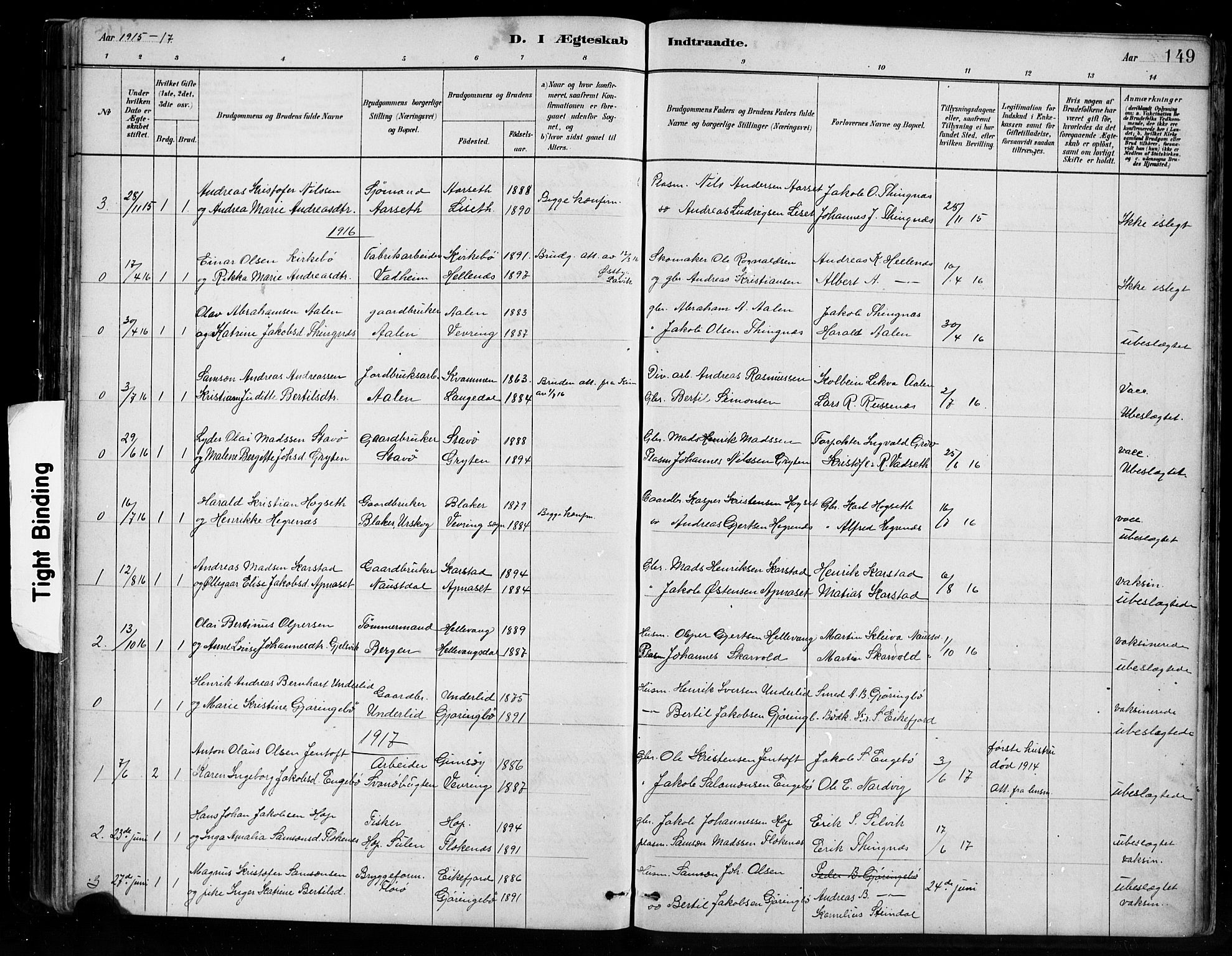 Førde sokneprestembete, SAB/A-79901/H/Hab/Habe/L0001: Parish register (copy) no. E 1, 1881-1920, p. 149