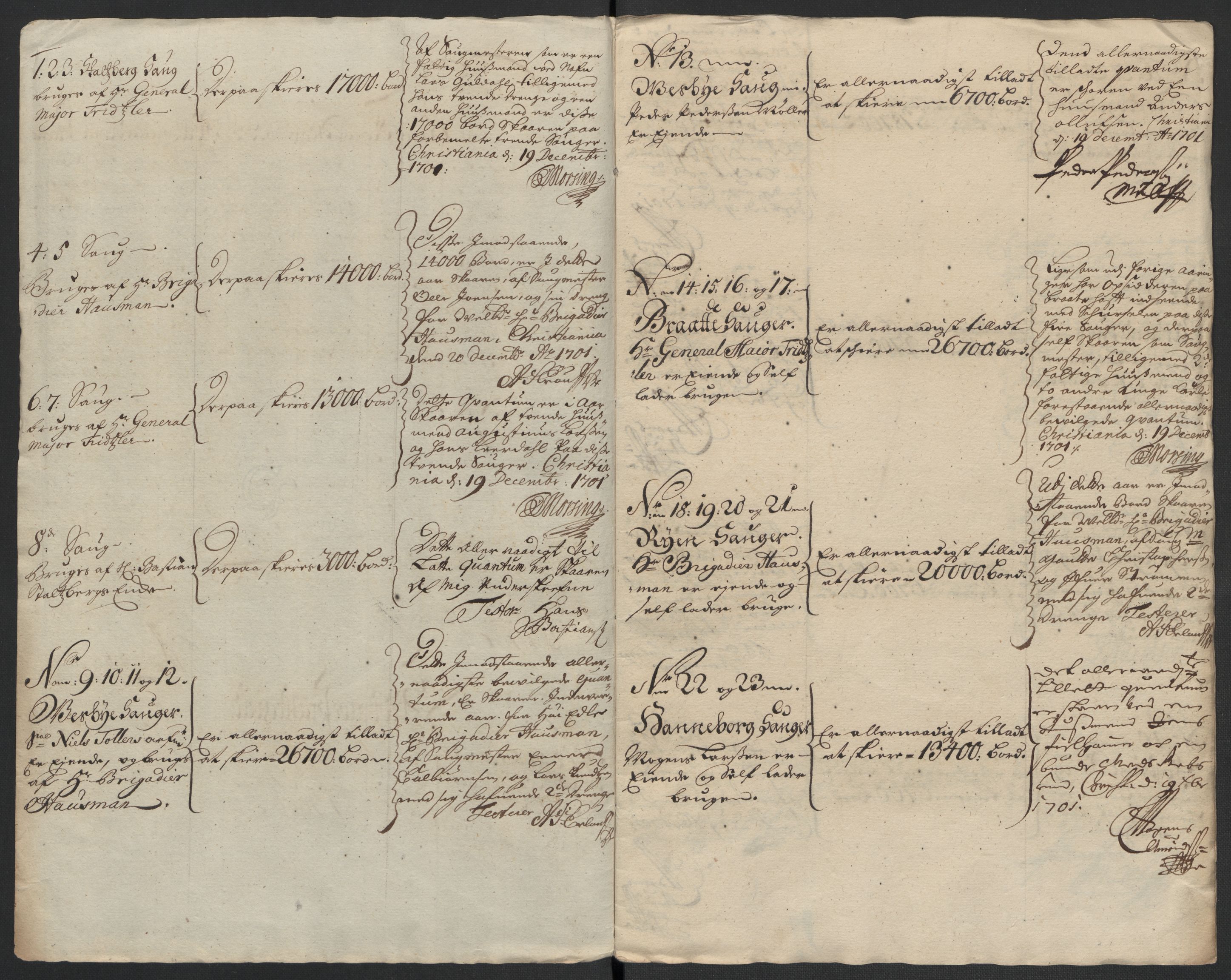 Rentekammeret inntil 1814, Reviderte regnskaper, Fogderegnskap, AV/RA-EA-4092/R11/L0584: Fogderegnskap Nedre Romerike, 1701, p. 178