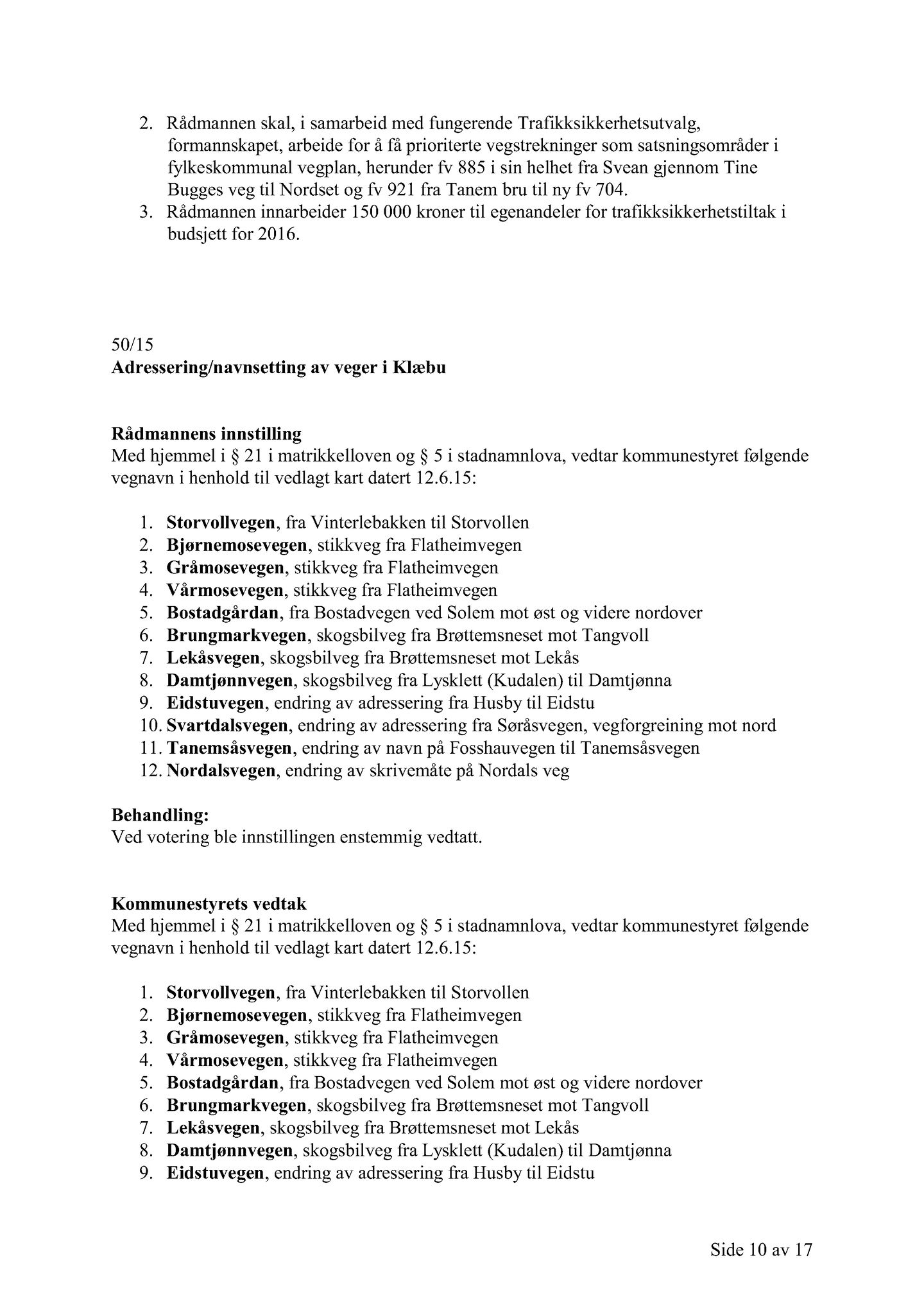 Klæbu Kommune, TRKO/KK/01-KS/L008: Kommunestyret - Møtedokumenter, 2015, p. 1407