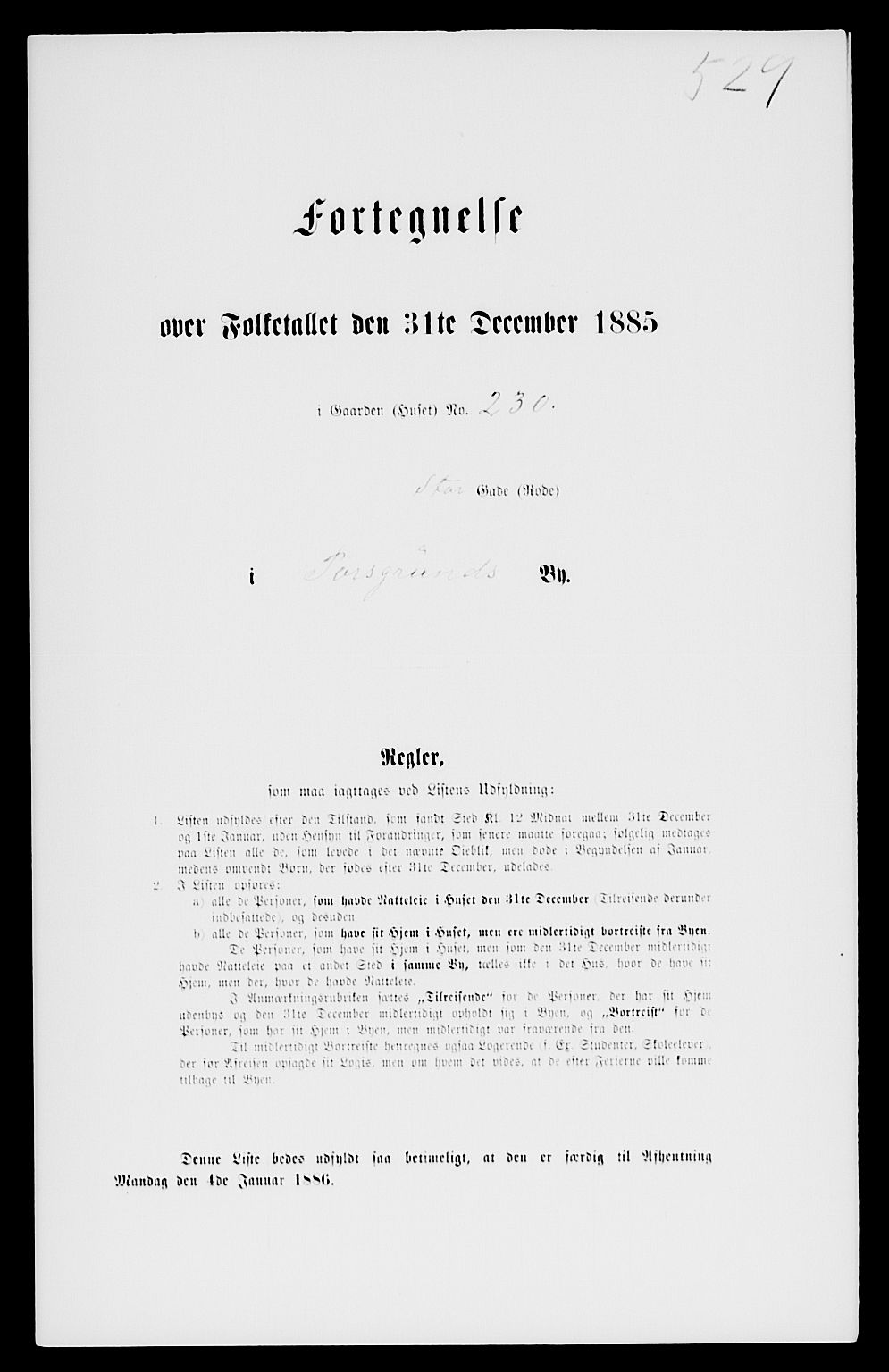 SAKO, 1885 census for 0805 Porsgrunn, 1885, p. 1058