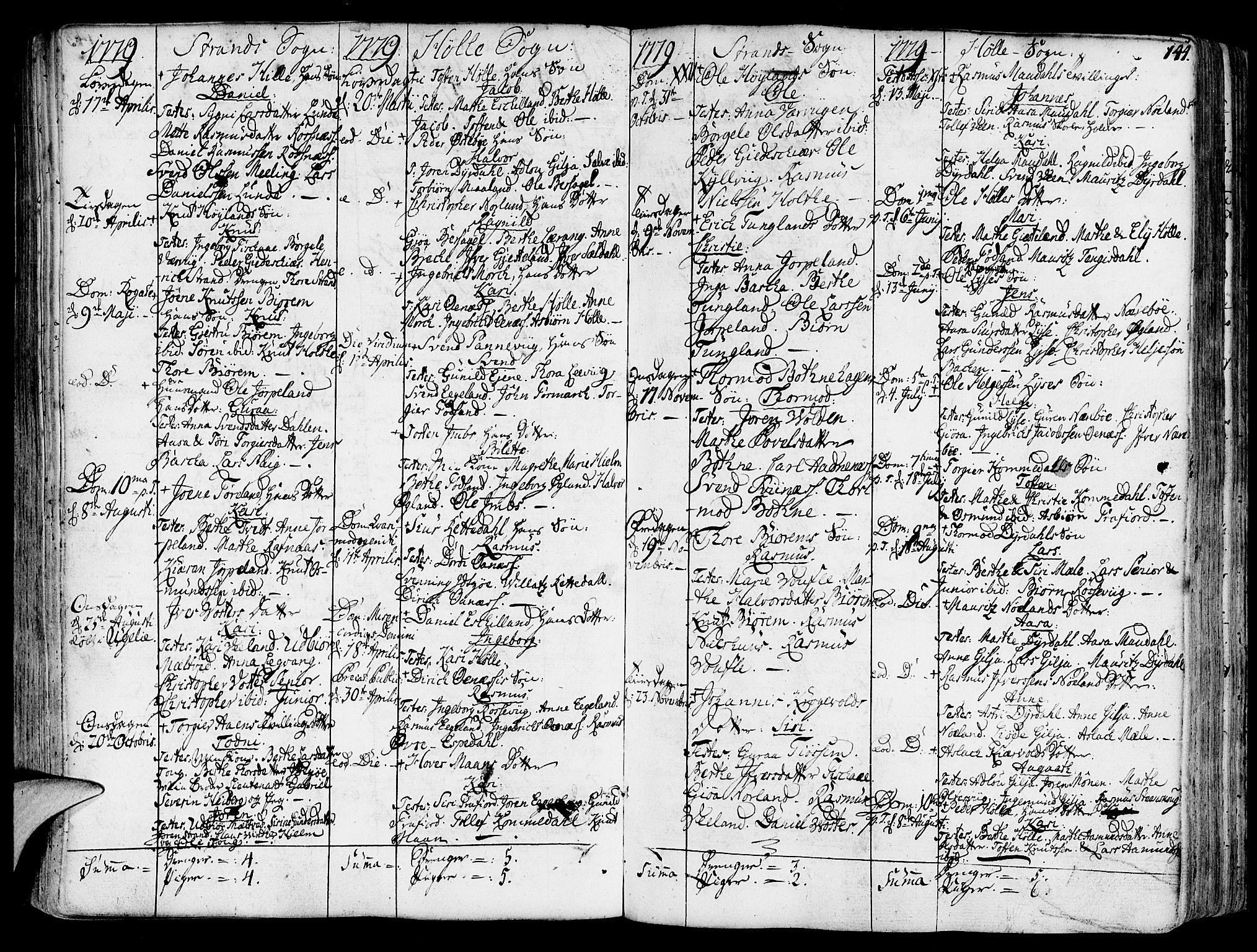Strand sokneprestkontor, SAST/A-101828/H/Ha/Haa/L0003: Parish register (official) no. A 3, 1769-1816, p. 144