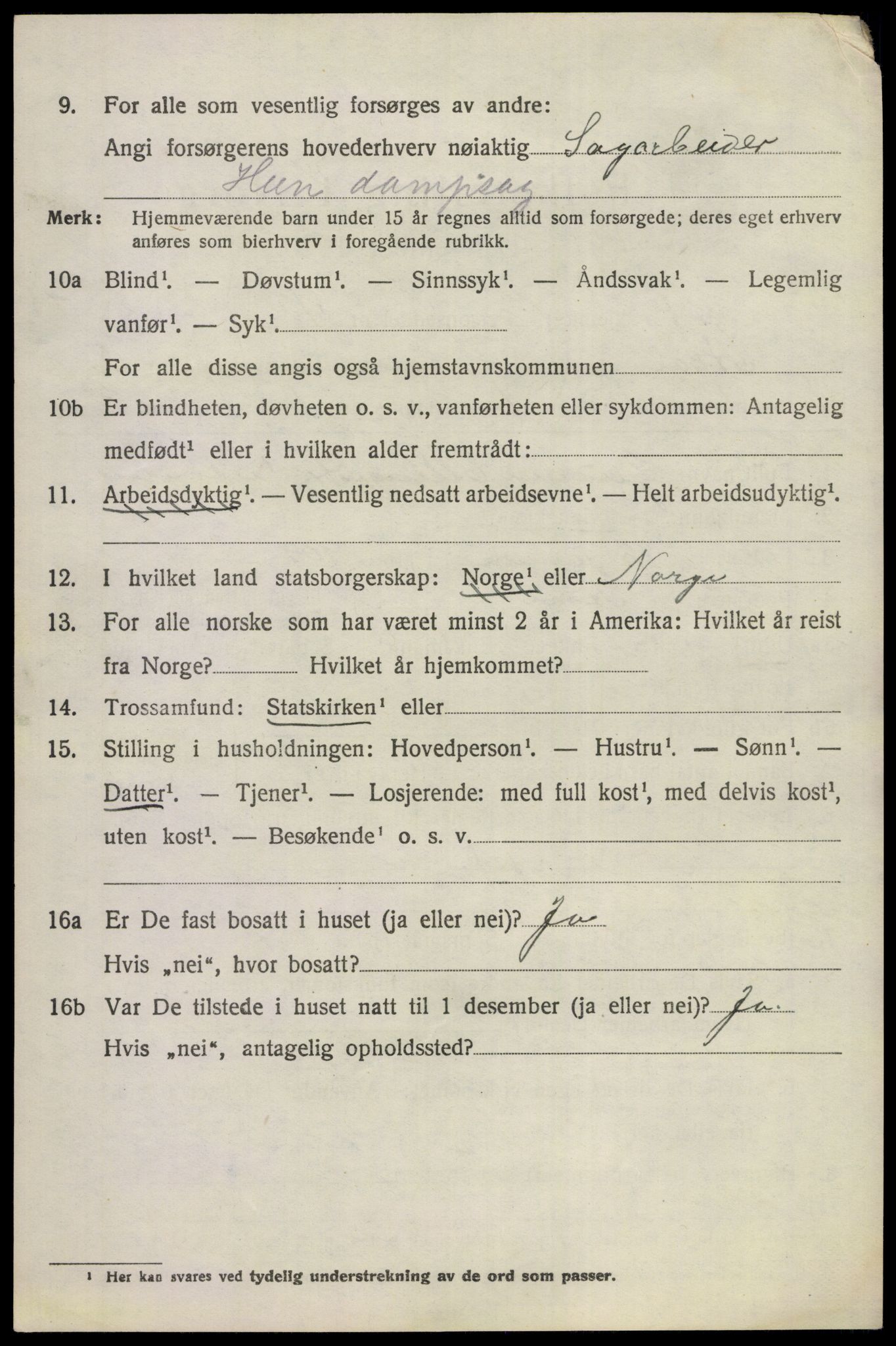 SAKO, 1920 census for Ådal, 1920, p. 2181