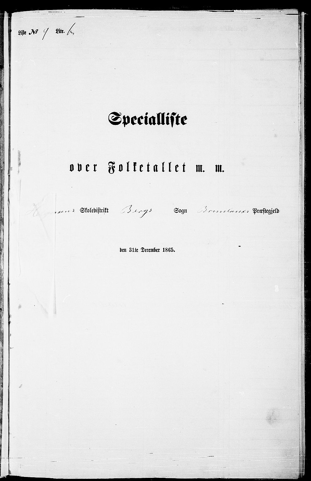 RA, 1865 census for Brunlanes, 1865, p. 173