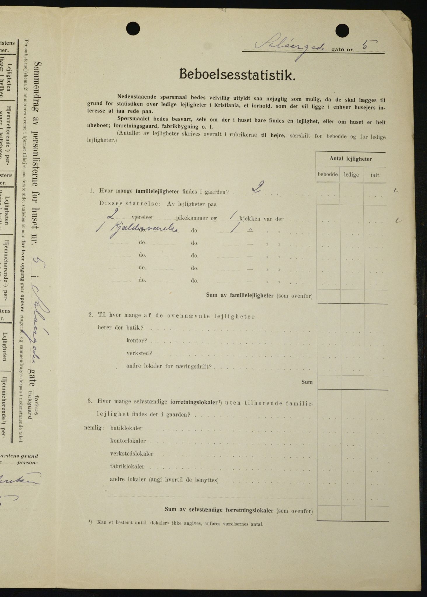 OBA, Municipal Census 1909 for Kristiania, 1909, p. 90444