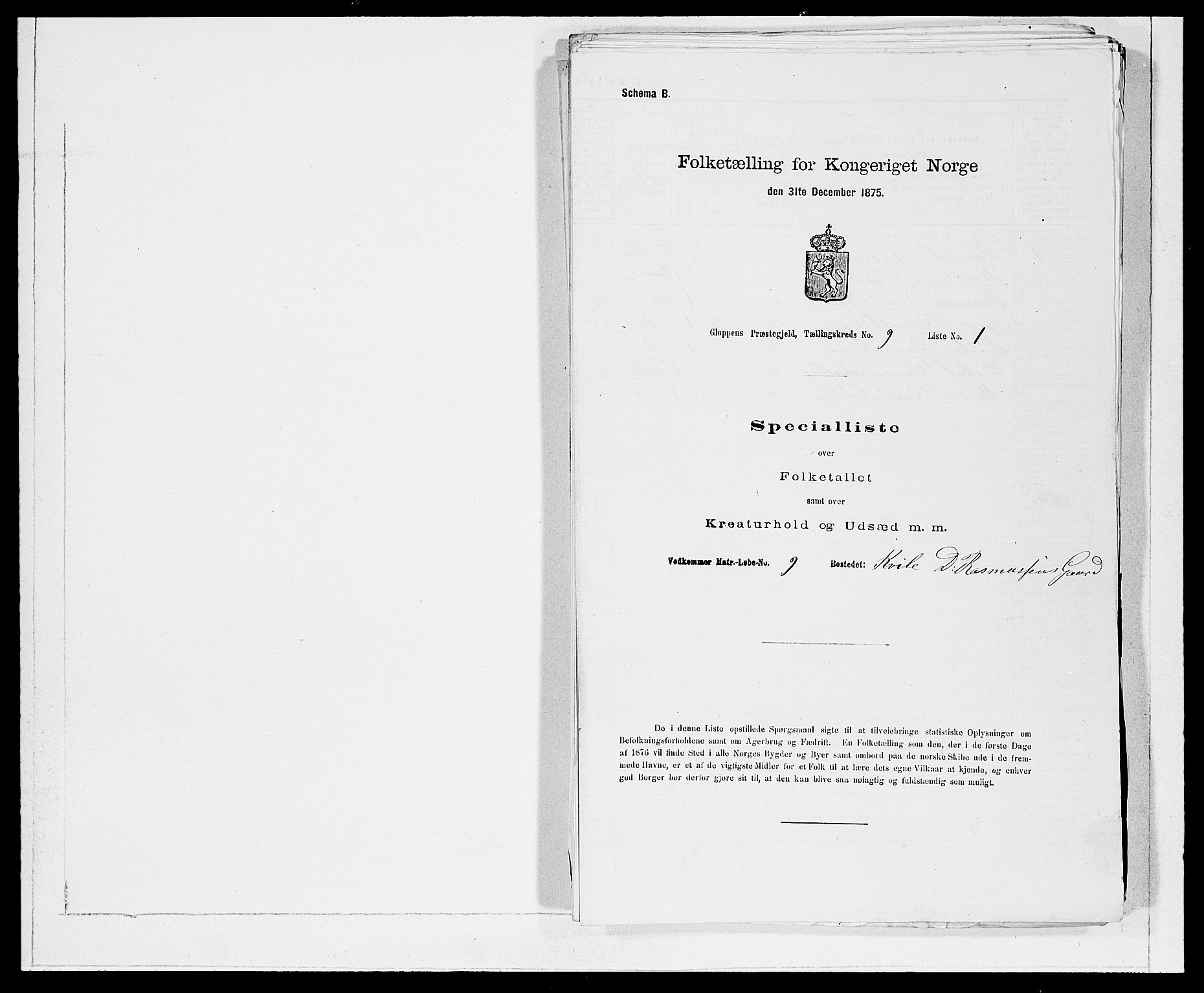 SAB, 1875 Census for 1445P Gloppen, 1875, p. 951