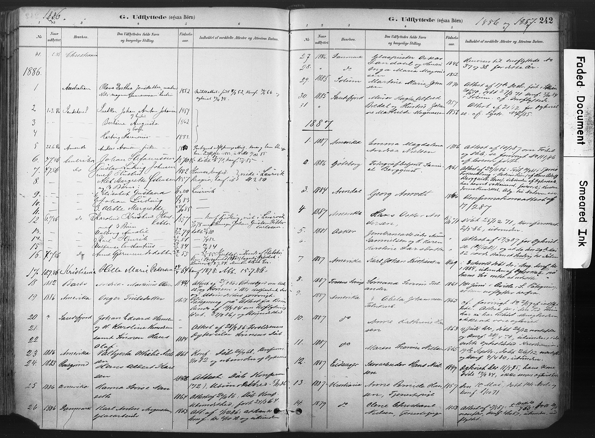 Larvik kirkebøker, SAKO/A-352/F/Fa/L0010: Parish register (official) no. I 10, 1884-1910, p. 242