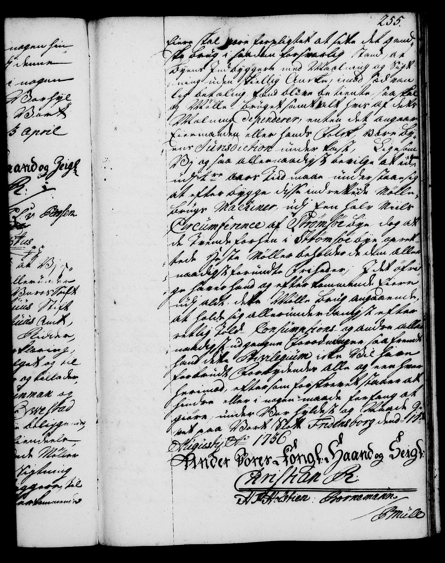 Rentekammeret, Kammerkanselliet, RA/EA-3111/G/Gg/Gga/L0004: Norsk ekspedisjonsprotokoll med register (merket RK 53.4), 1734-1741, p. 255