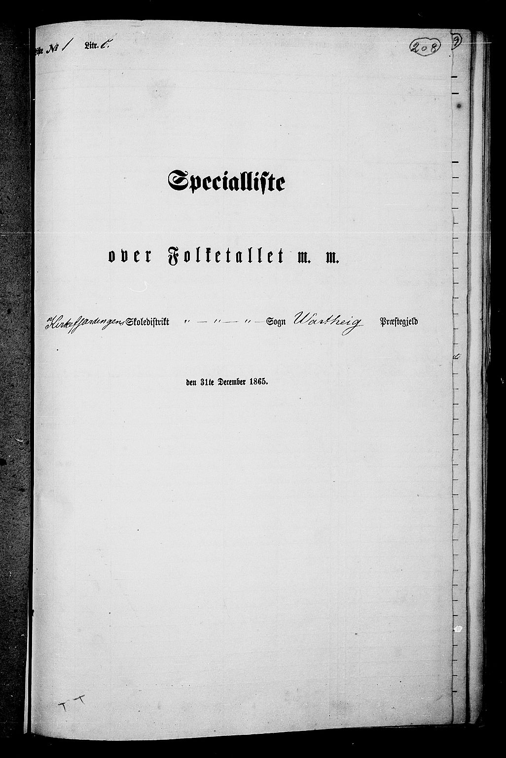 RA, 1865 census for Varteig, 1865, p. 31