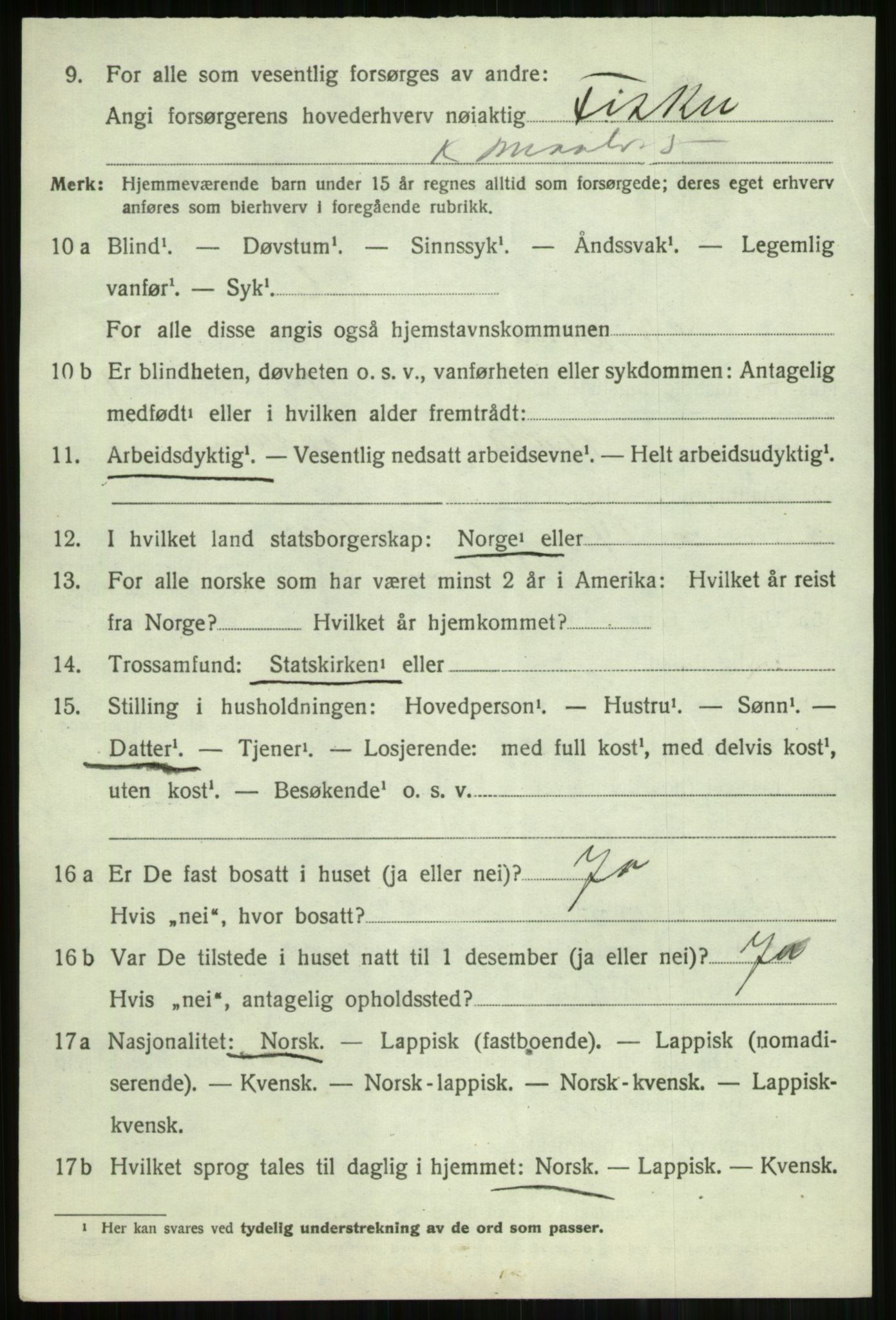 SATØ, 1920 census for Skjervøy, 1920, p. 2896