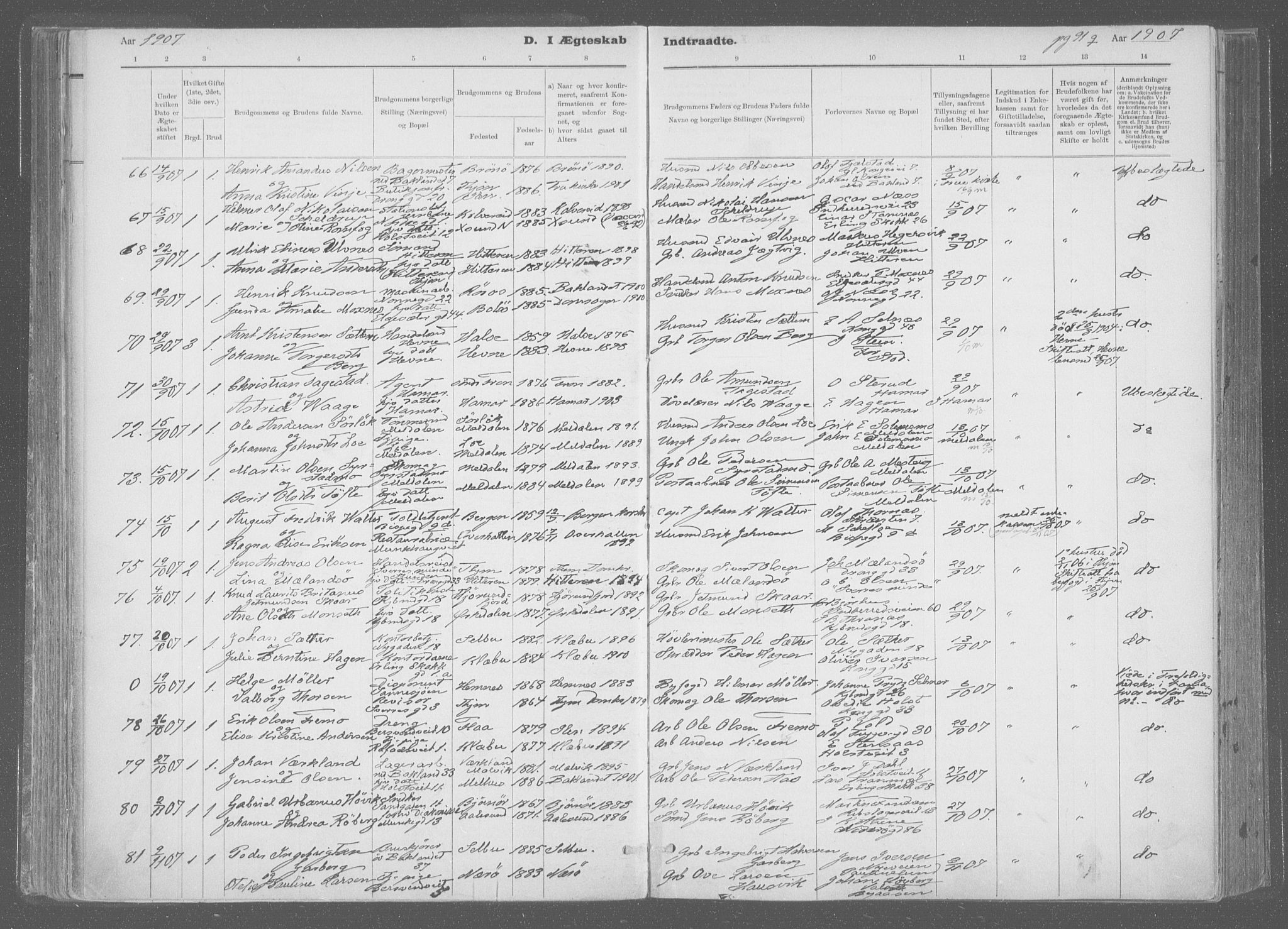 Ministerialprotokoller, klokkerbøker og fødselsregistre - Sør-Trøndelag, SAT/A-1456/601/L0064: Parish register (official) no. 601A31, 1891-1911, p. 91q