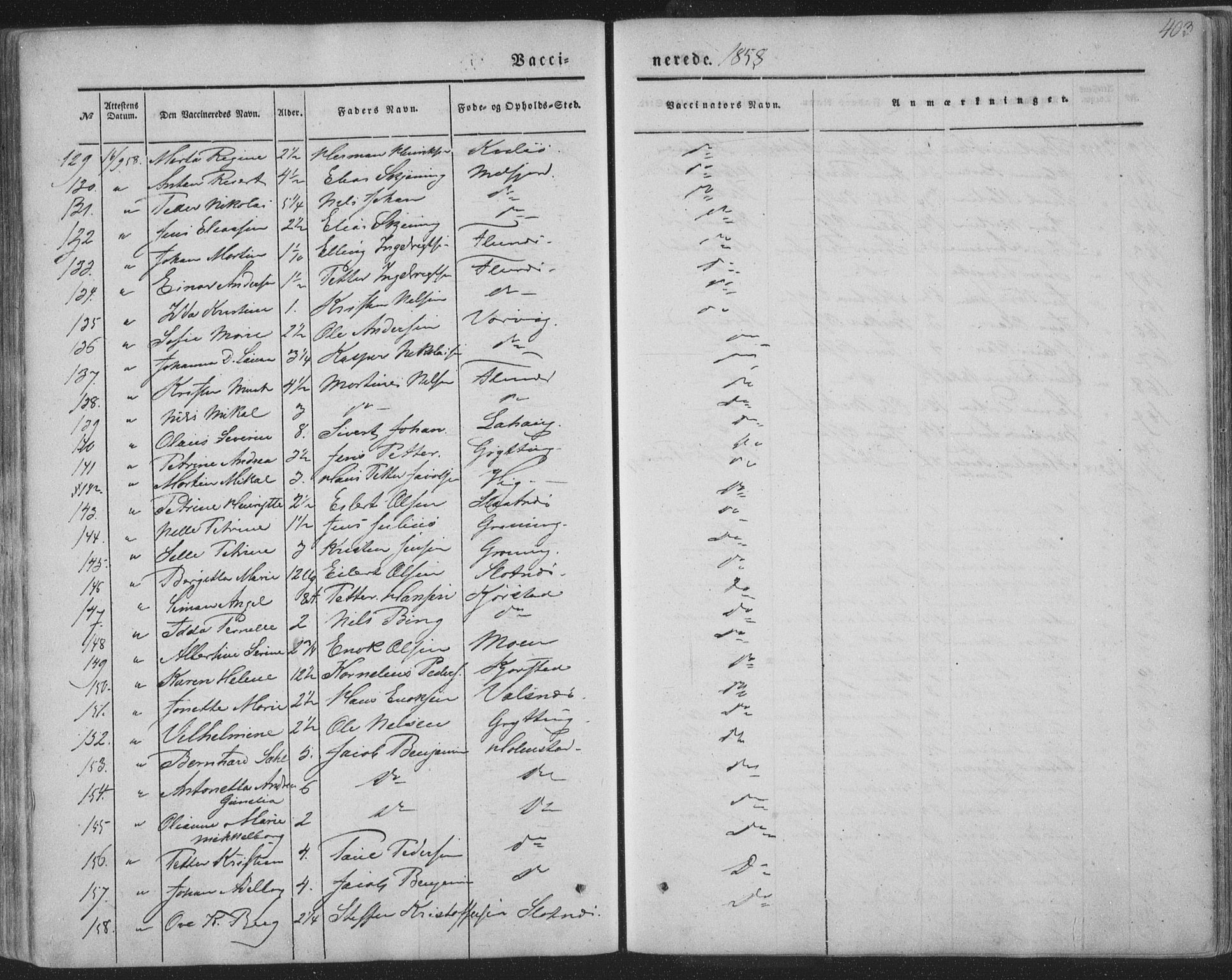 Ministerialprotokoller, klokkerbøker og fødselsregistre - Nordland, AV/SAT-A-1459/888/L1241: Parish register (official) no. 888A07, 1849-1869, p. 403