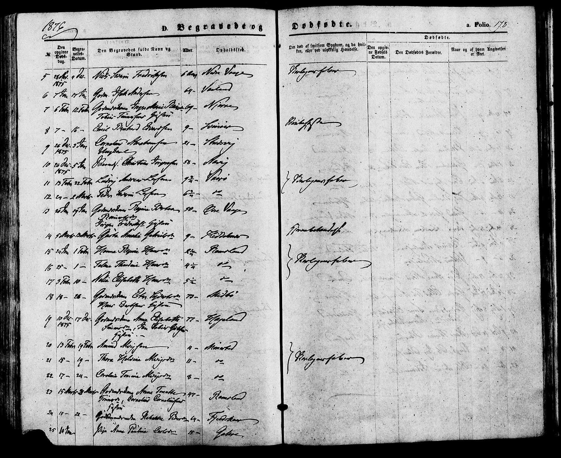 Sør-Audnedal sokneprestkontor, AV/SAK-1111-0039/F/Fa/Faa/L0003: Parish register (official) no. A 3, 1868-1883, p. 178