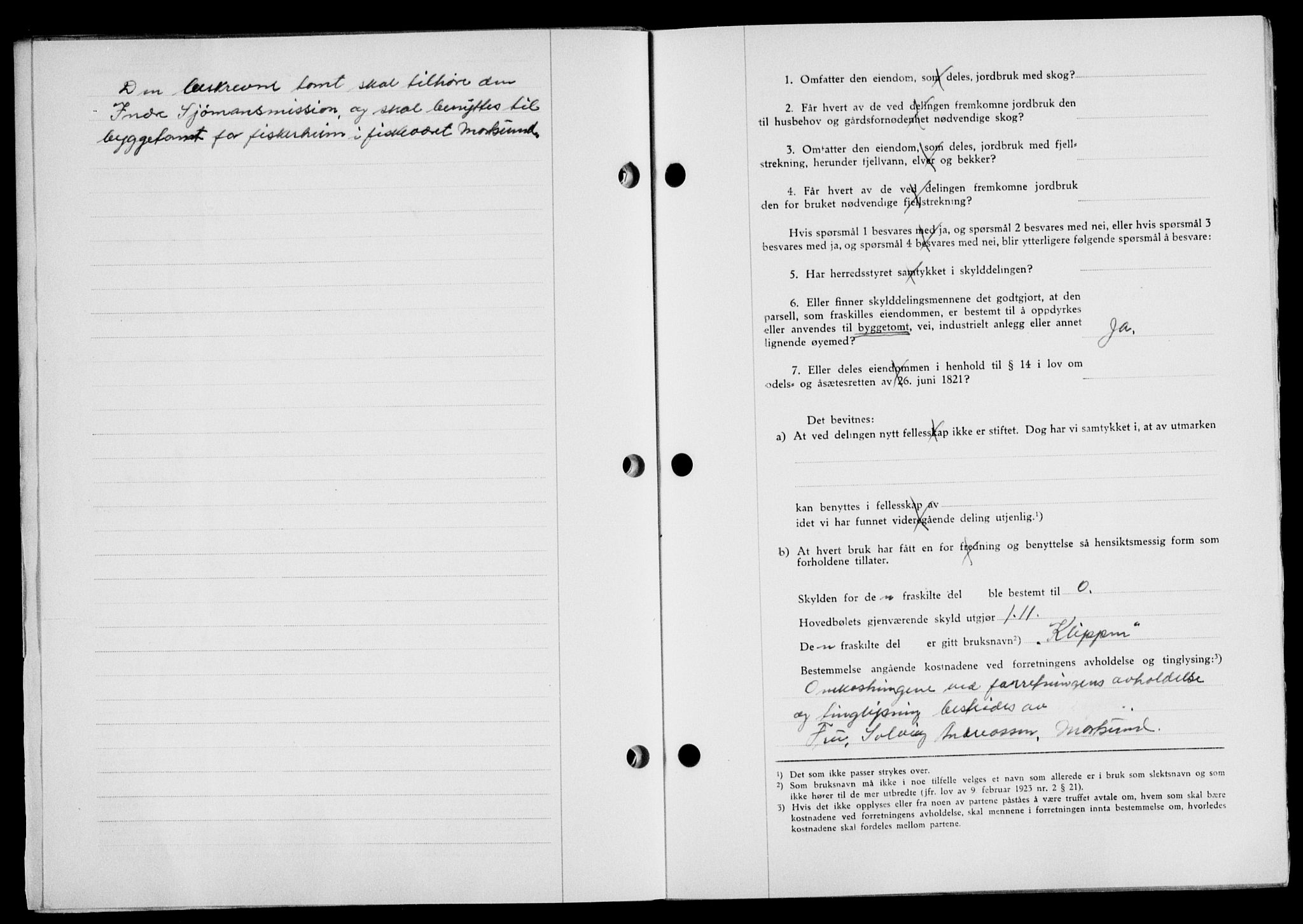 Lofoten sorenskriveri, SAT/A-0017/1/2/2C/L0014a: Mortgage book no. 14a, 1946-1946, Diary no: : 982/1946