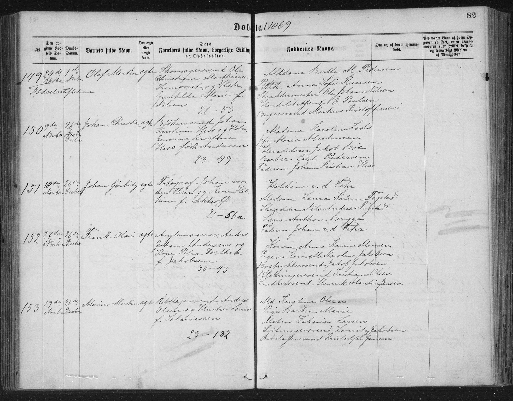 Korskirken sokneprestembete, AV/SAB-A-76101/H/Haa/L0019: Parish register (official) no. B 5, 1866-1871, p. 82