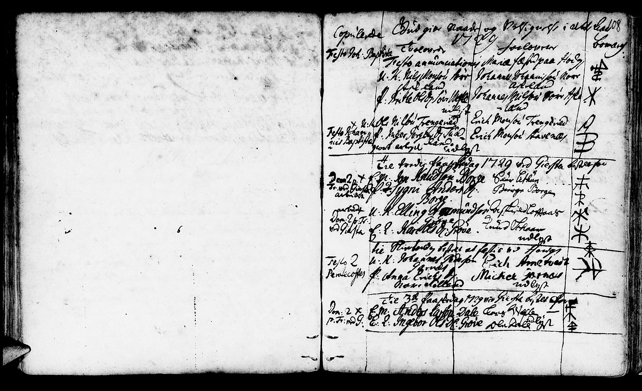 Haus sokneprestembete, AV/SAB-A-75601/H/Haa: Parish register (official) no. A 4, 1723-1733, p. 108