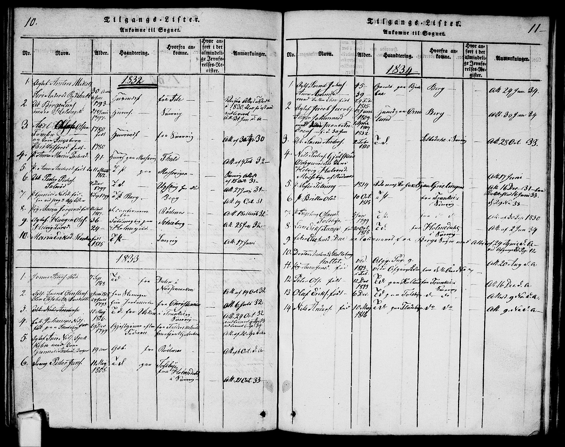 Aremark prestekontor Kirkebøker, AV/SAO-A-10899/G/Ga/L0001: Parish register (copy) no.  I 1, 1814-1834, p. 10-11