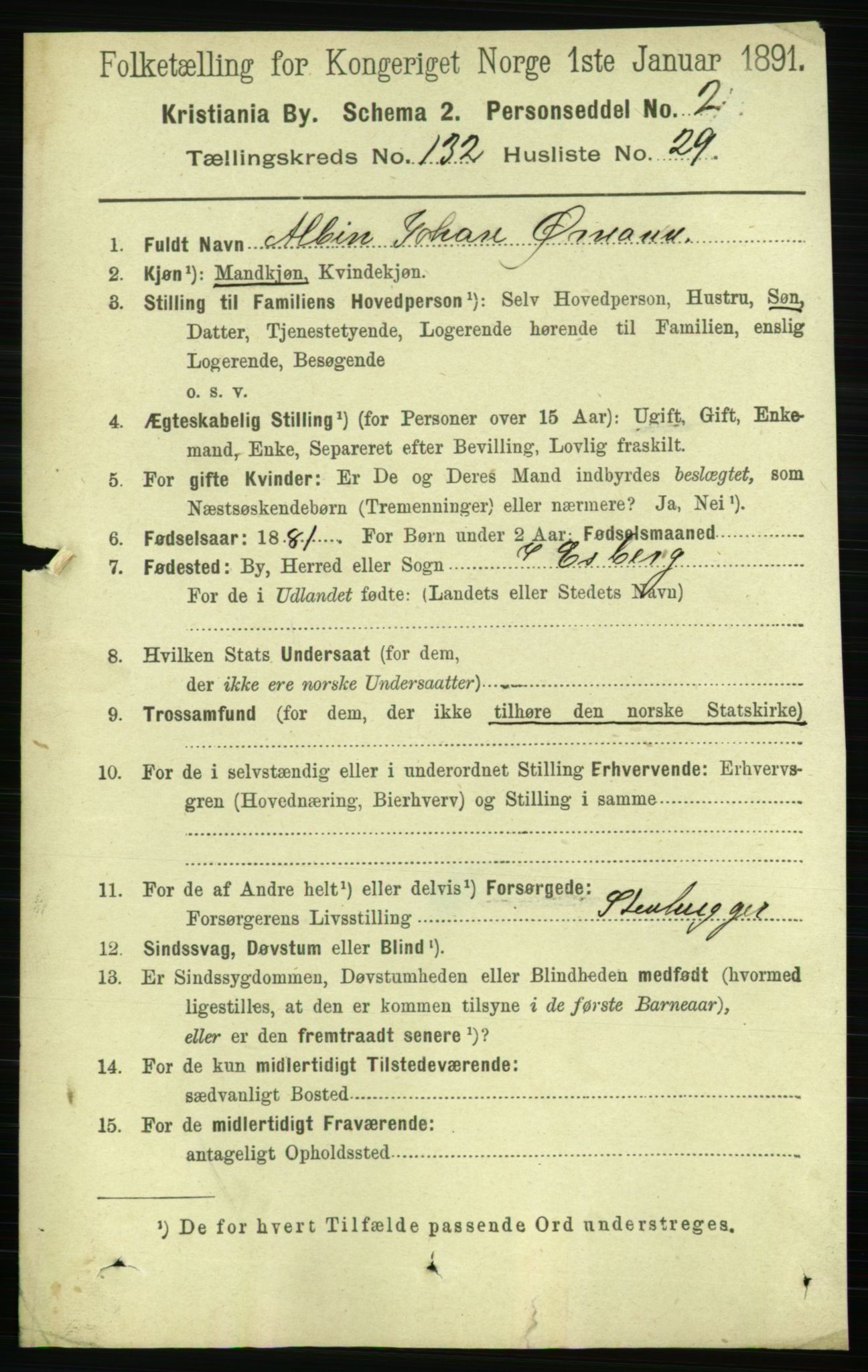 RA, 1891 census for 0301 Kristiania, 1891, p. 71796