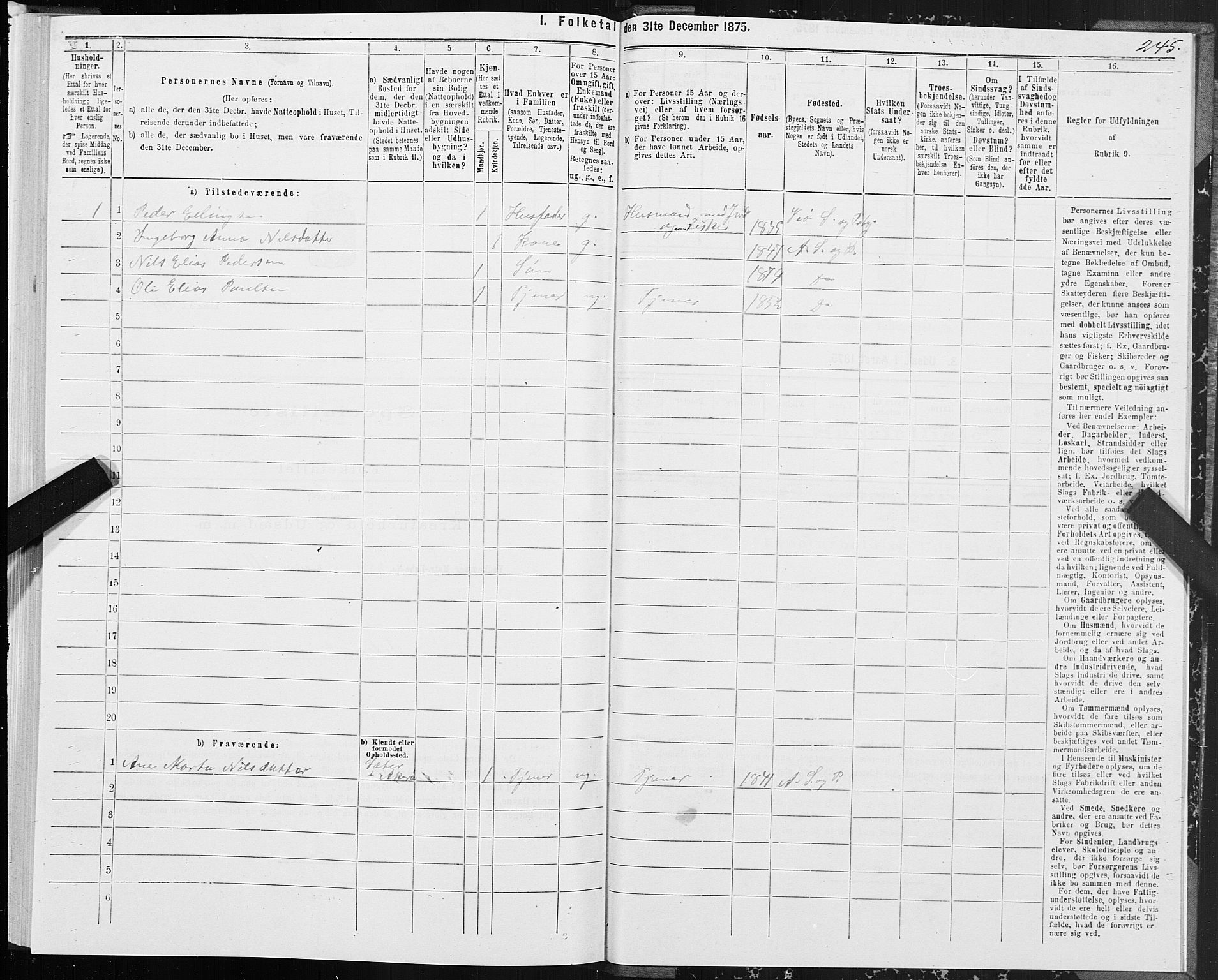 SAT, 1875 census for 1545P Aukra, 1875, p. 2245