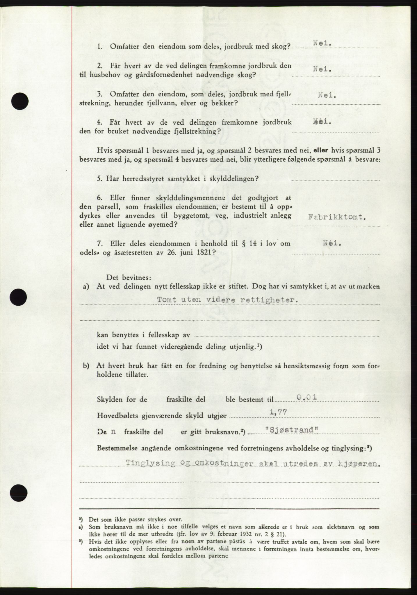 Søre Sunnmøre sorenskriveri, AV/SAT-A-4122/1/2/2C/L0083: Mortgage book no. 9A, 1948-1949, Diary no: : 53/1949