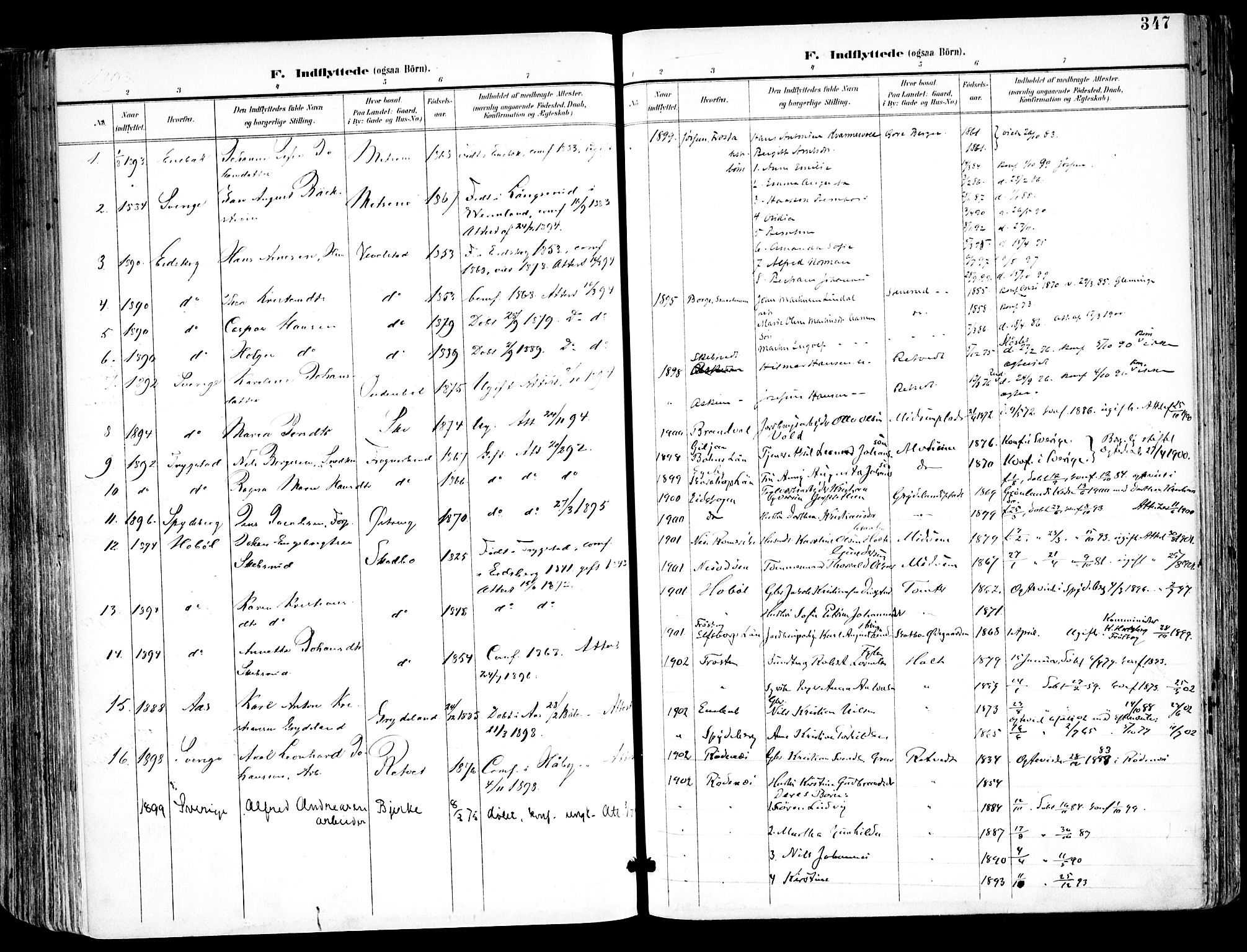 Kråkstad prestekontor Kirkebøker, SAO/A-10125a/F/Fa/L0010: Parish register (official) no. I 10, 1893-1931, p. 347