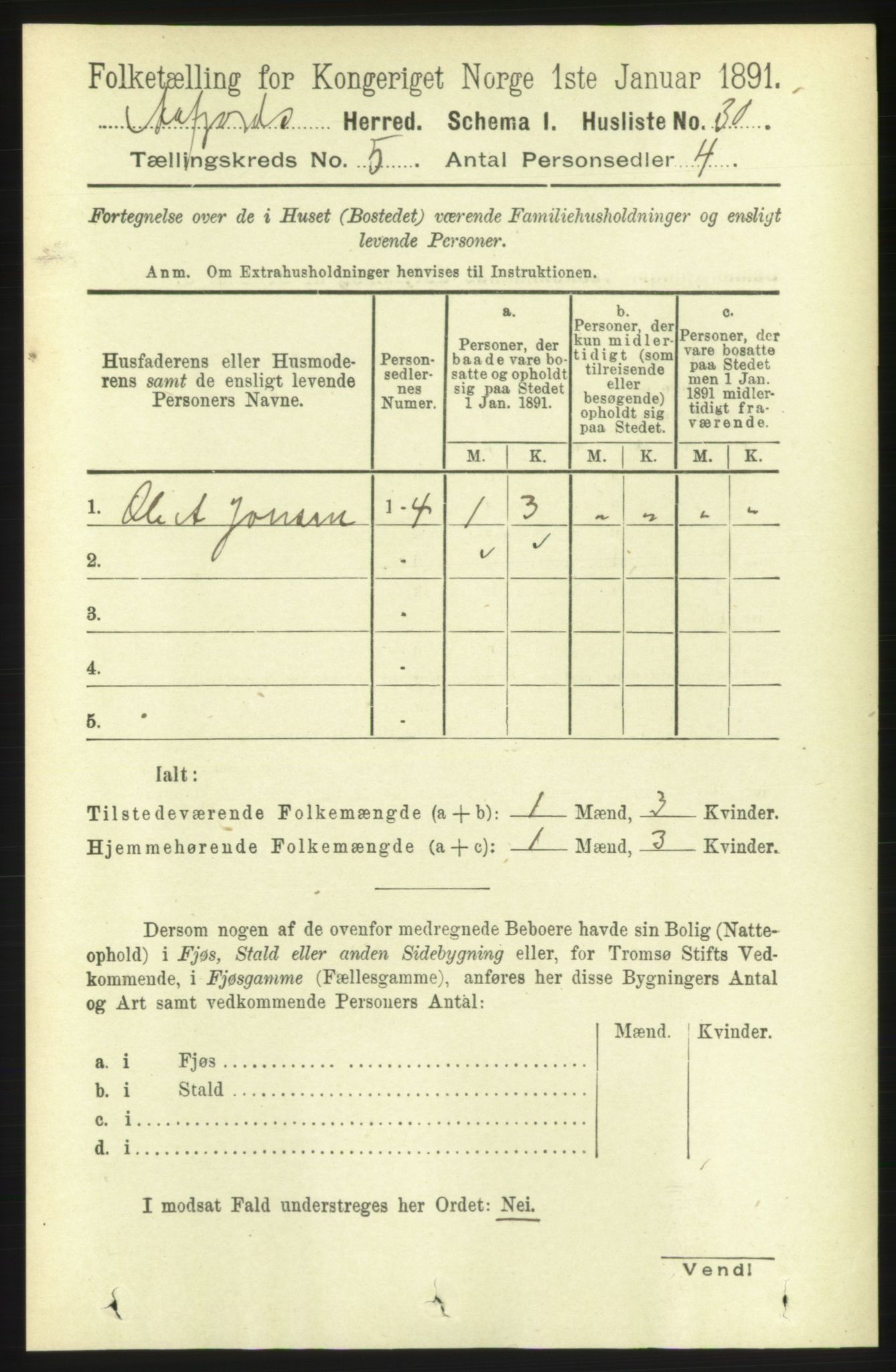 RA, 1891 census for 1630 Åfjord, 1891, p. 1182