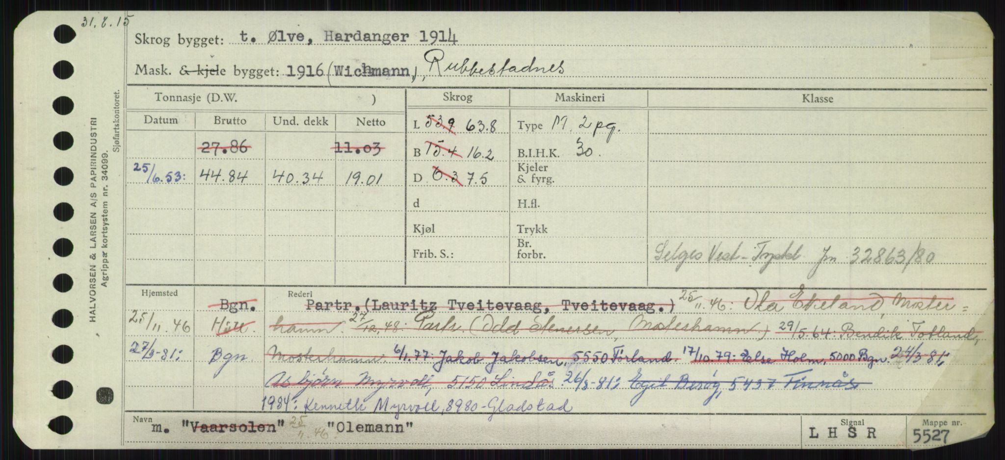 Sjøfartsdirektoratet med forløpere, Skipsmålingen, AV/RA-S-1627/H/Ha/L0004/0002: Fartøy, Mas-R / Fartøy, Odin-R, p. 71