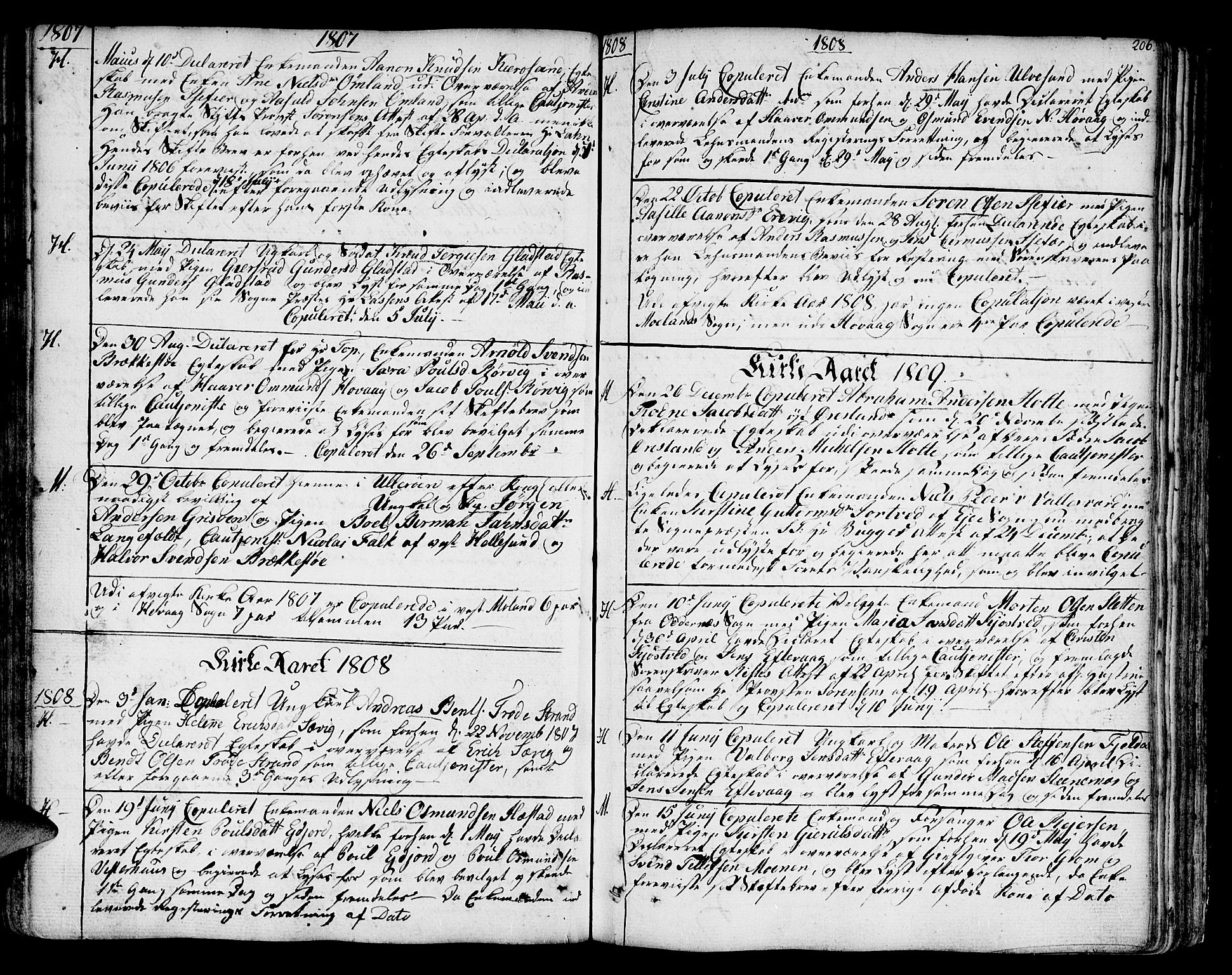 Vestre Moland sokneprestkontor, SAK/1111-0046/F/Fa/Fab/L0002: Parish register (official) no. A 2, 1760-1816, p. 206