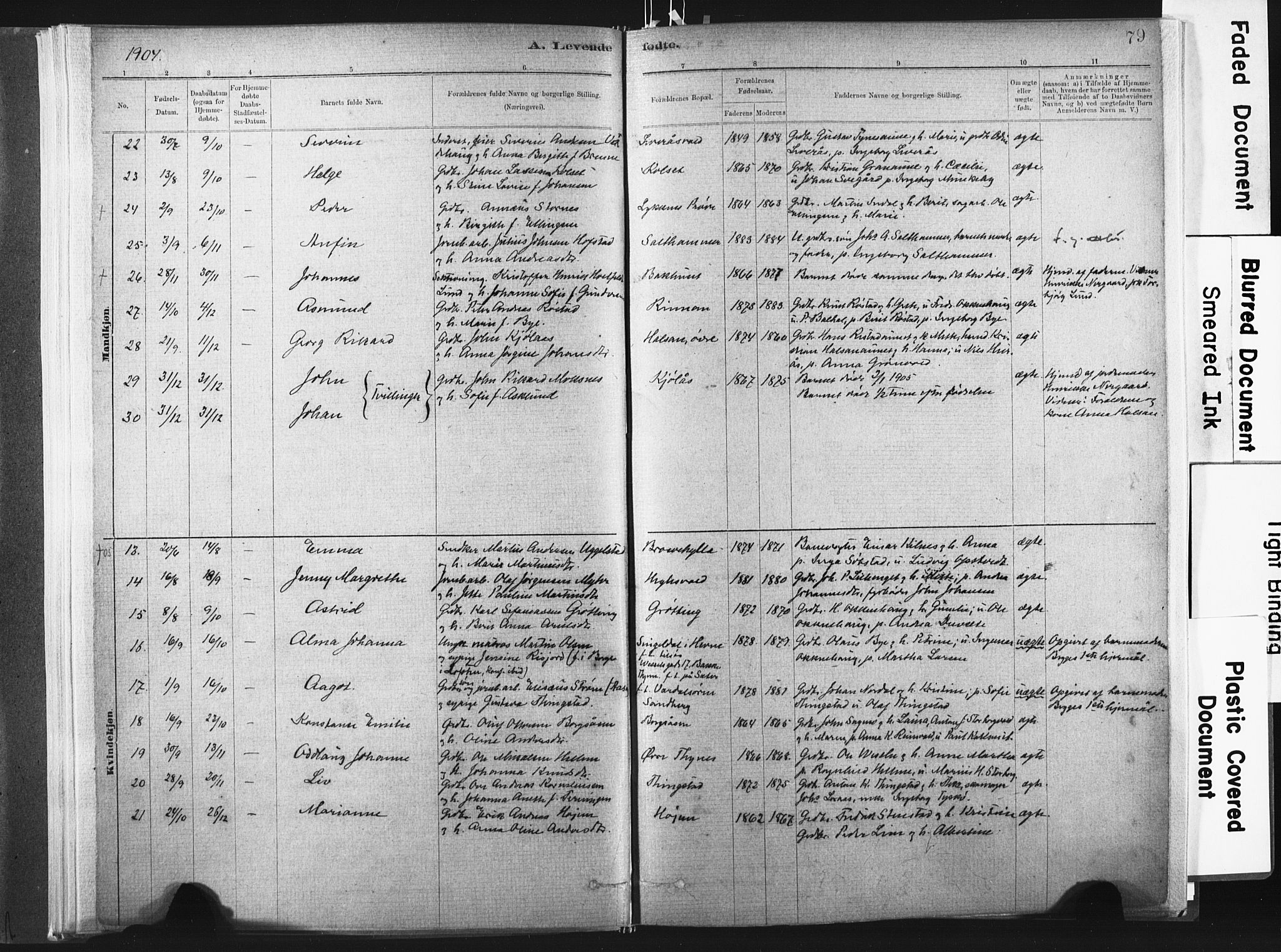 Ministerialprotokoller, klokkerbøker og fødselsregistre - Nord-Trøndelag, SAT/A-1458/721/L0207: Parish register (official) no. 721A02, 1880-1911, p. 79