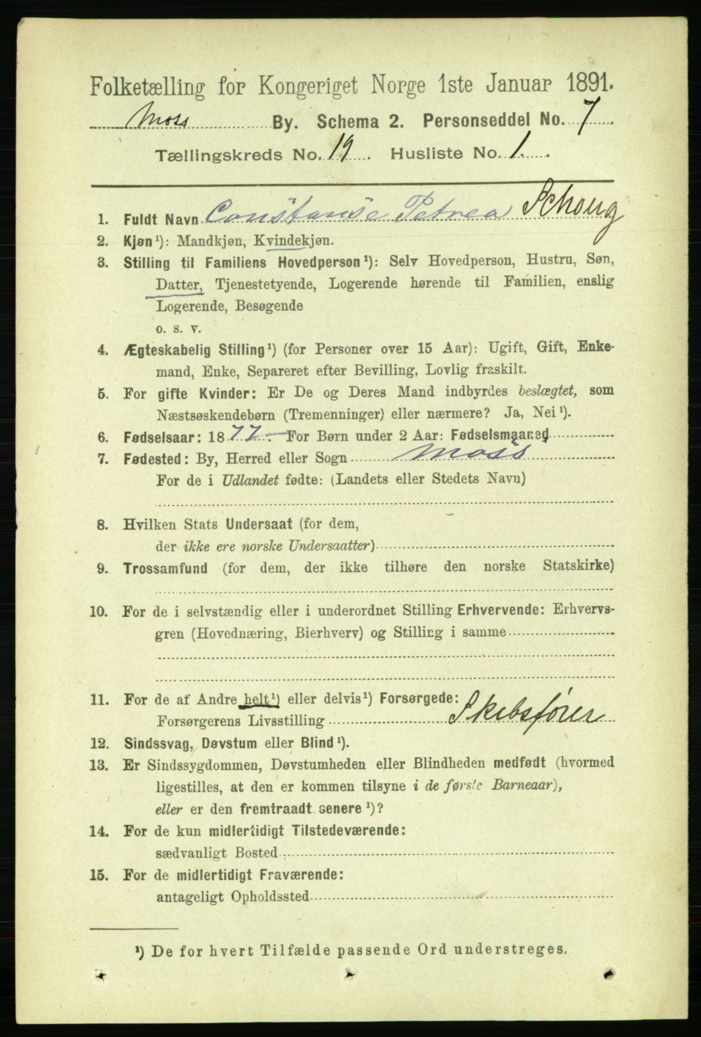 RA, 1891 census for 0104 Moss, 1891, p. 8577