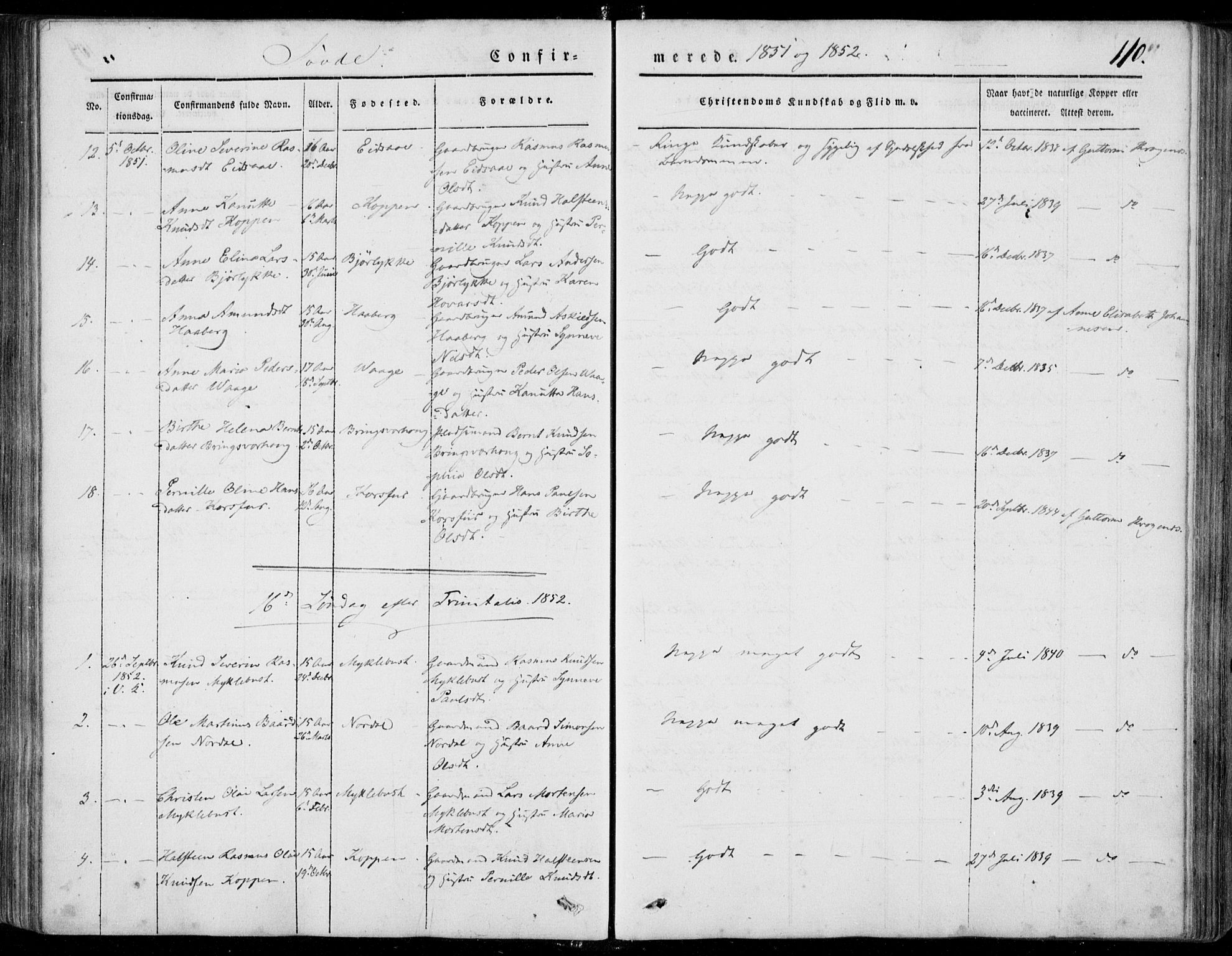 Ministerialprotokoller, klokkerbøker og fødselsregistre - Møre og Romsdal, AV/SAT-A-1454/502/L0023: Parish register (official) no. 502A01, 1844-1873, p. 110