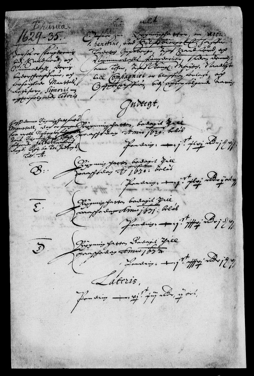 Rentekammeret inntil 1814, Reviderte regnskaper, Lensregnskaper, AV/RA-EA-5023/R/Rb/Rbn/L0001: Numedal og Sandsvær len, 1628-1638