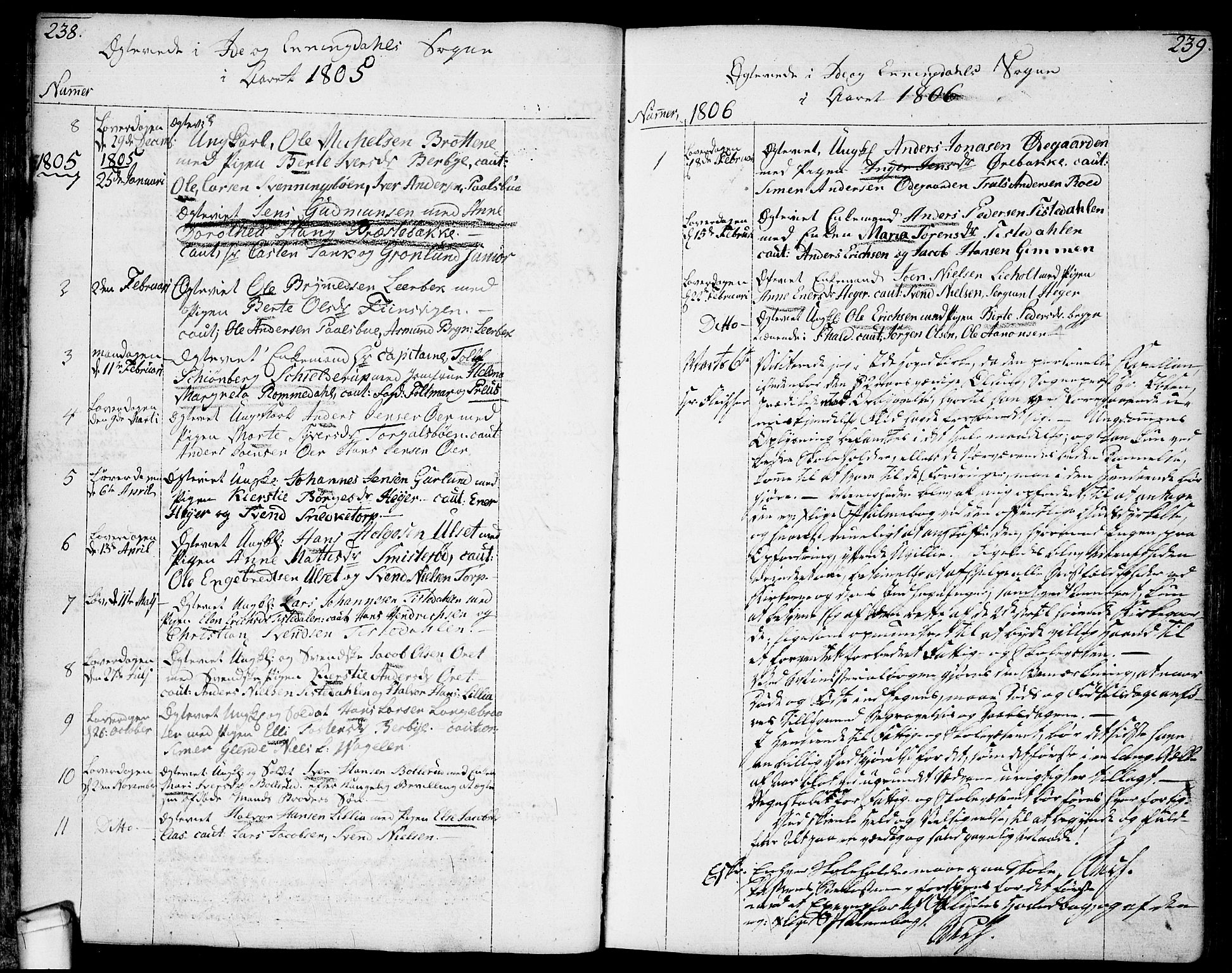 Idd prestekontor Kirkebøker, AV/SAO-A-10911/F/Fc/L0001: Parish register (official) no. III 1, 1770-1814, p. 238-239