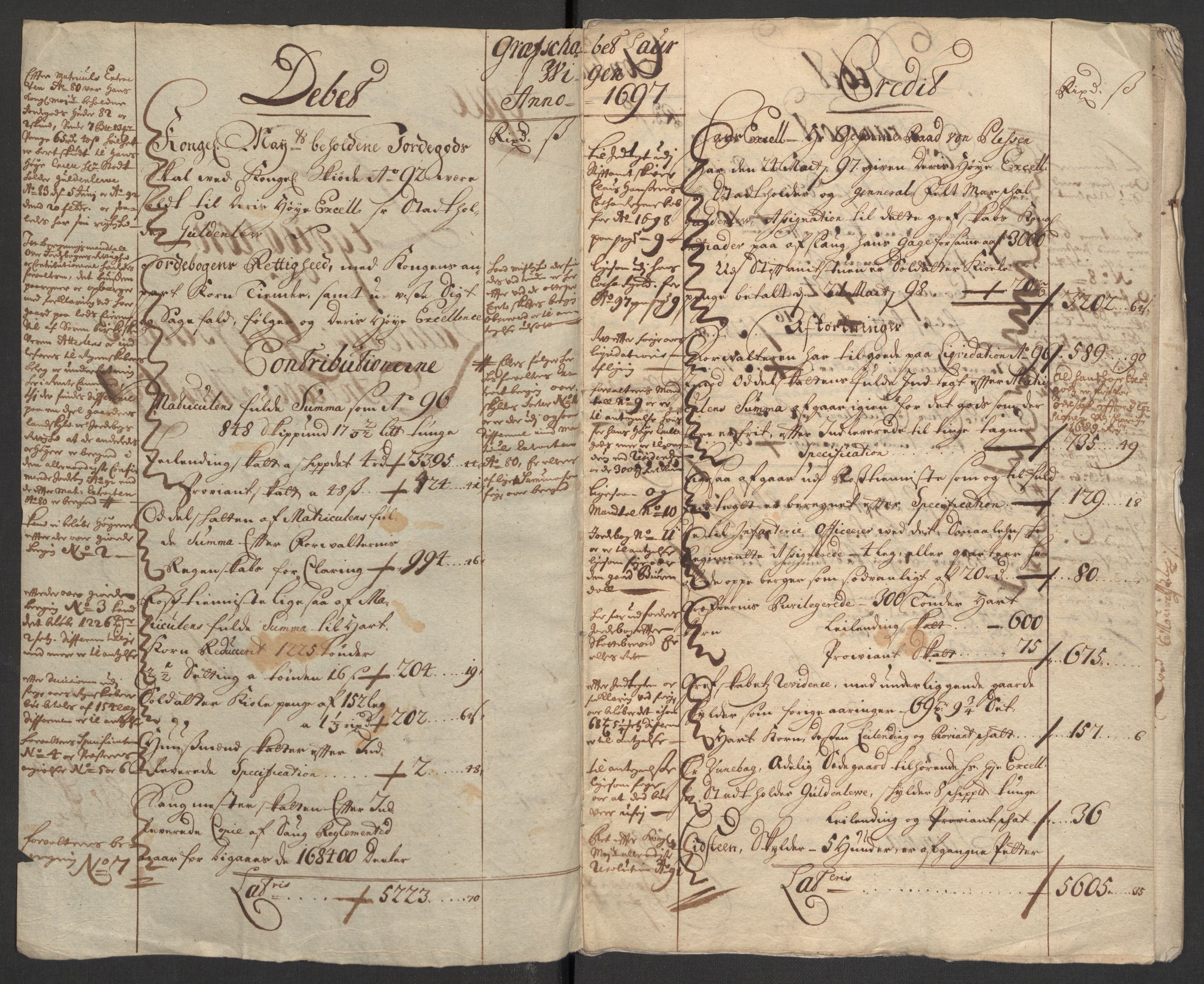Rentekammeret inntil 1814, Reviderte regnskaper, Fogderegnskap, RA/EA-4092/R33/L1975: Fogderegnskap Larvik grevskap, 1696-1697, p. 108